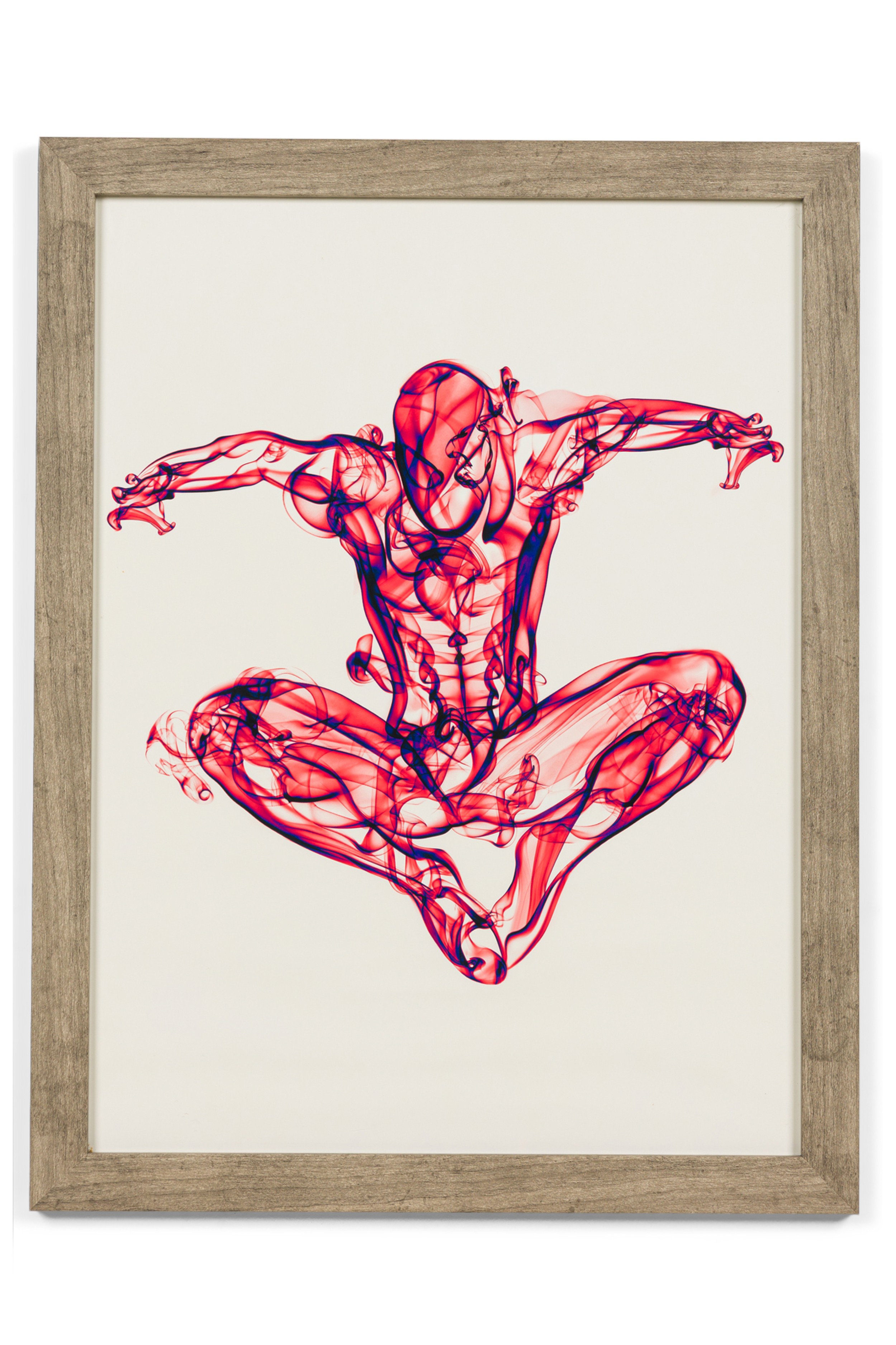 American contemporary superhero smoke poster of spider man 