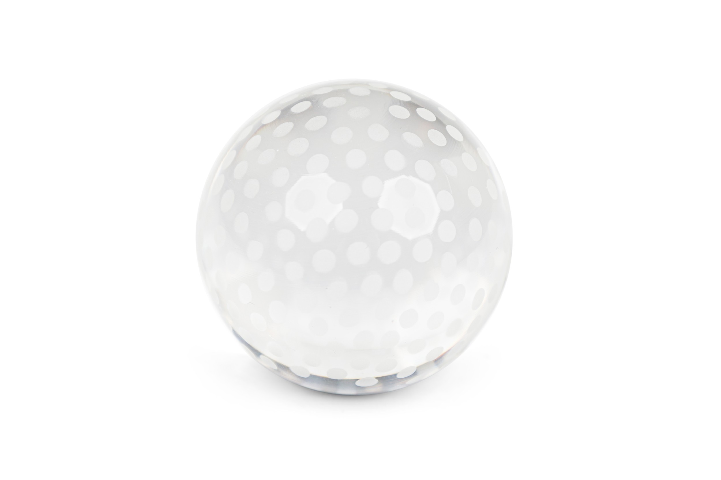 Mid century continental frosted crystal polka dotted paperweight 