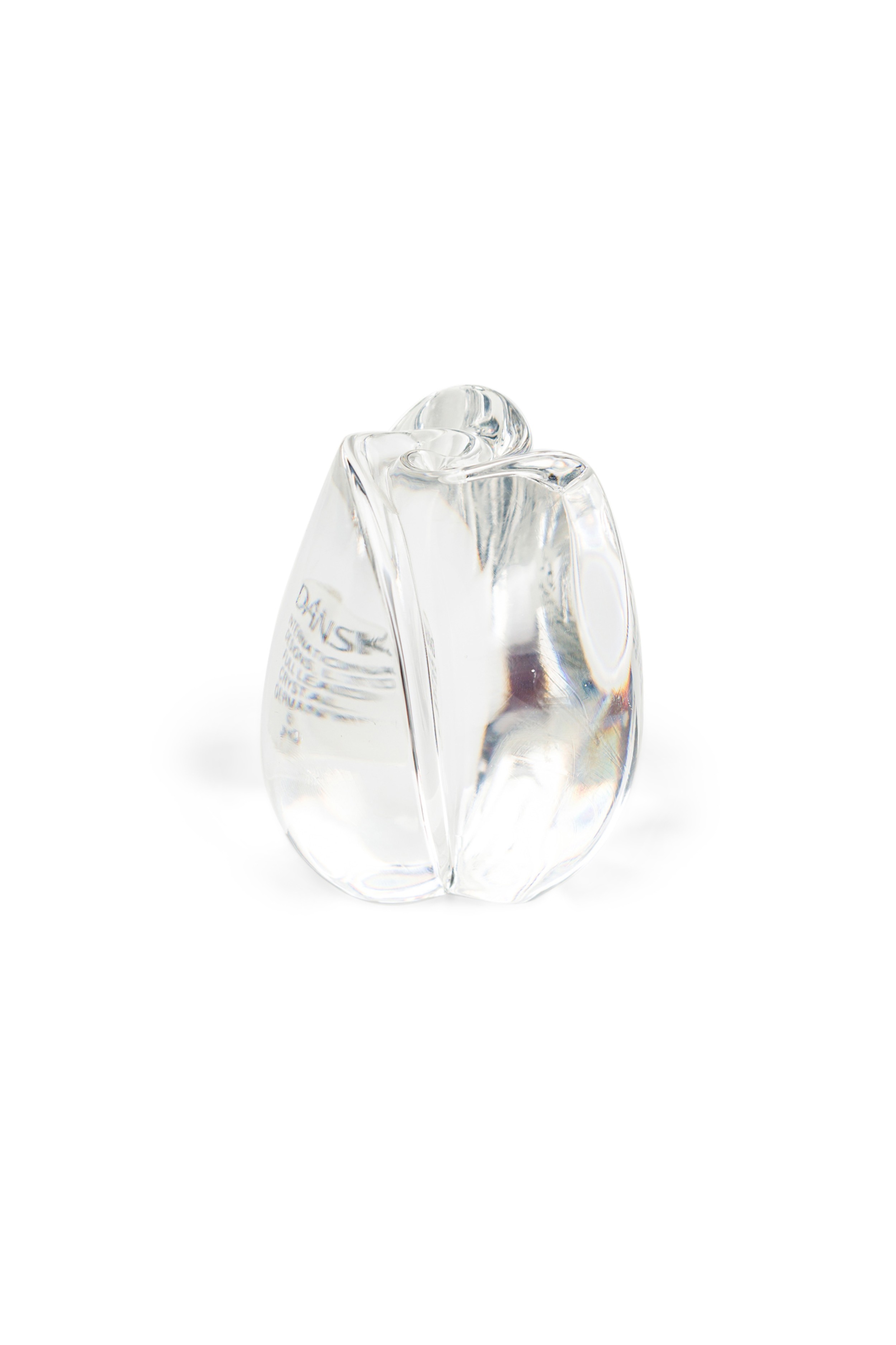 Danish mid century crystal flower bud paperweight 