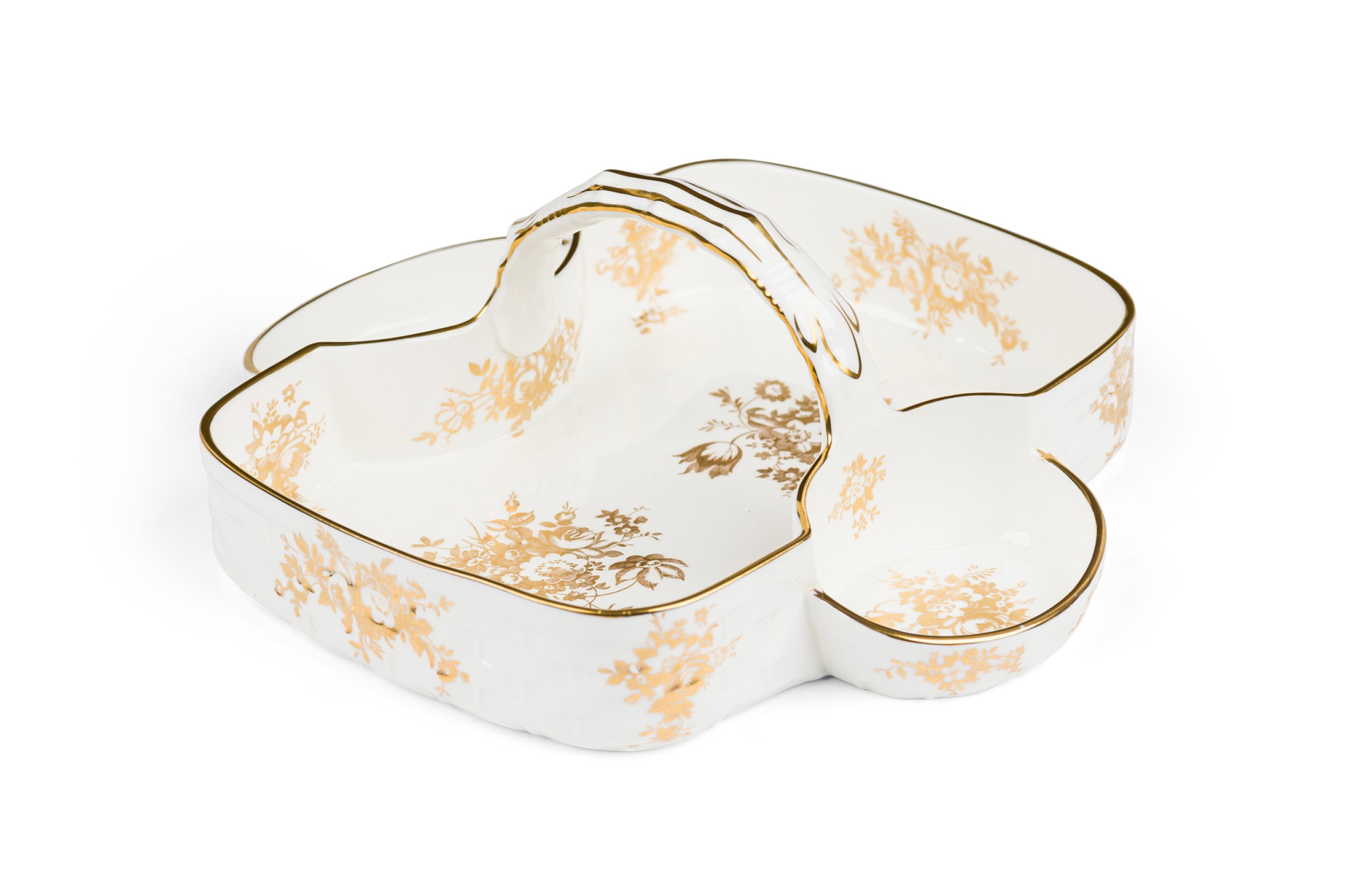 Tiffany & co. american mid century white ceramic picnic tray with handles 