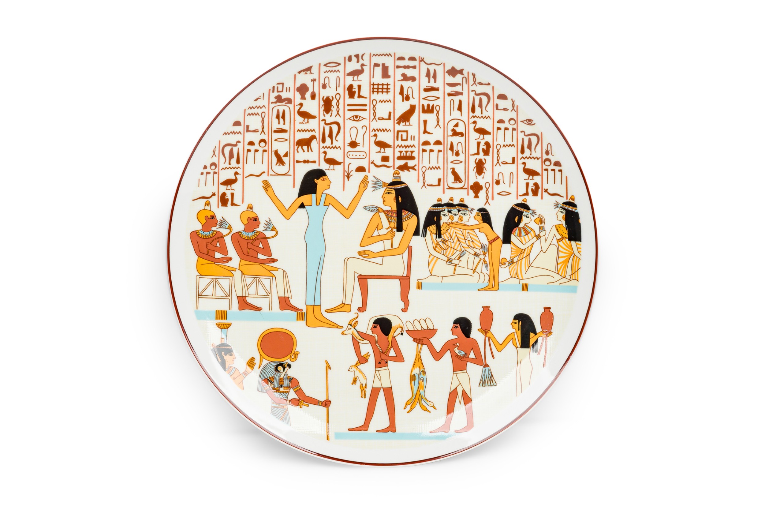 Asian contemporary salad plate with egyptian print 