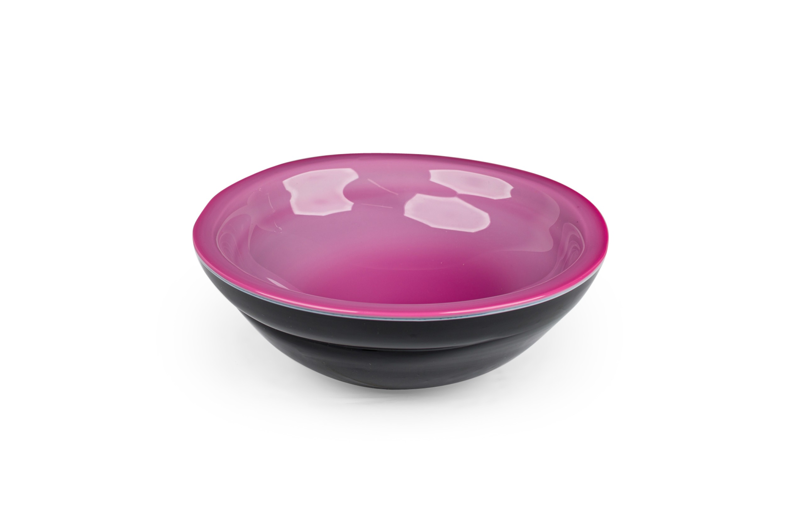 Italian mid century two tone pink and black bowl 