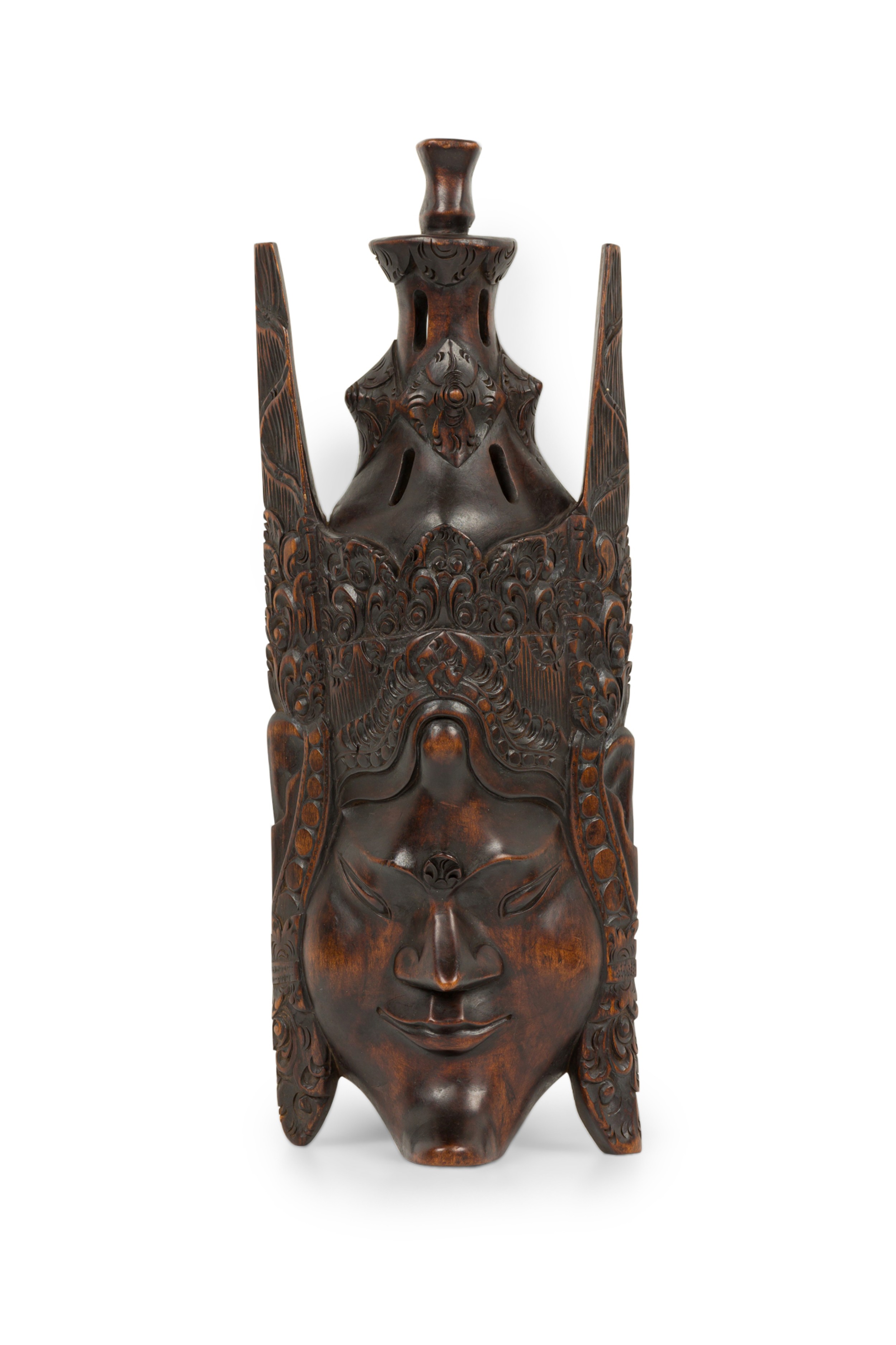 Indonesian contemporary wood carved rama mask wall decor 
