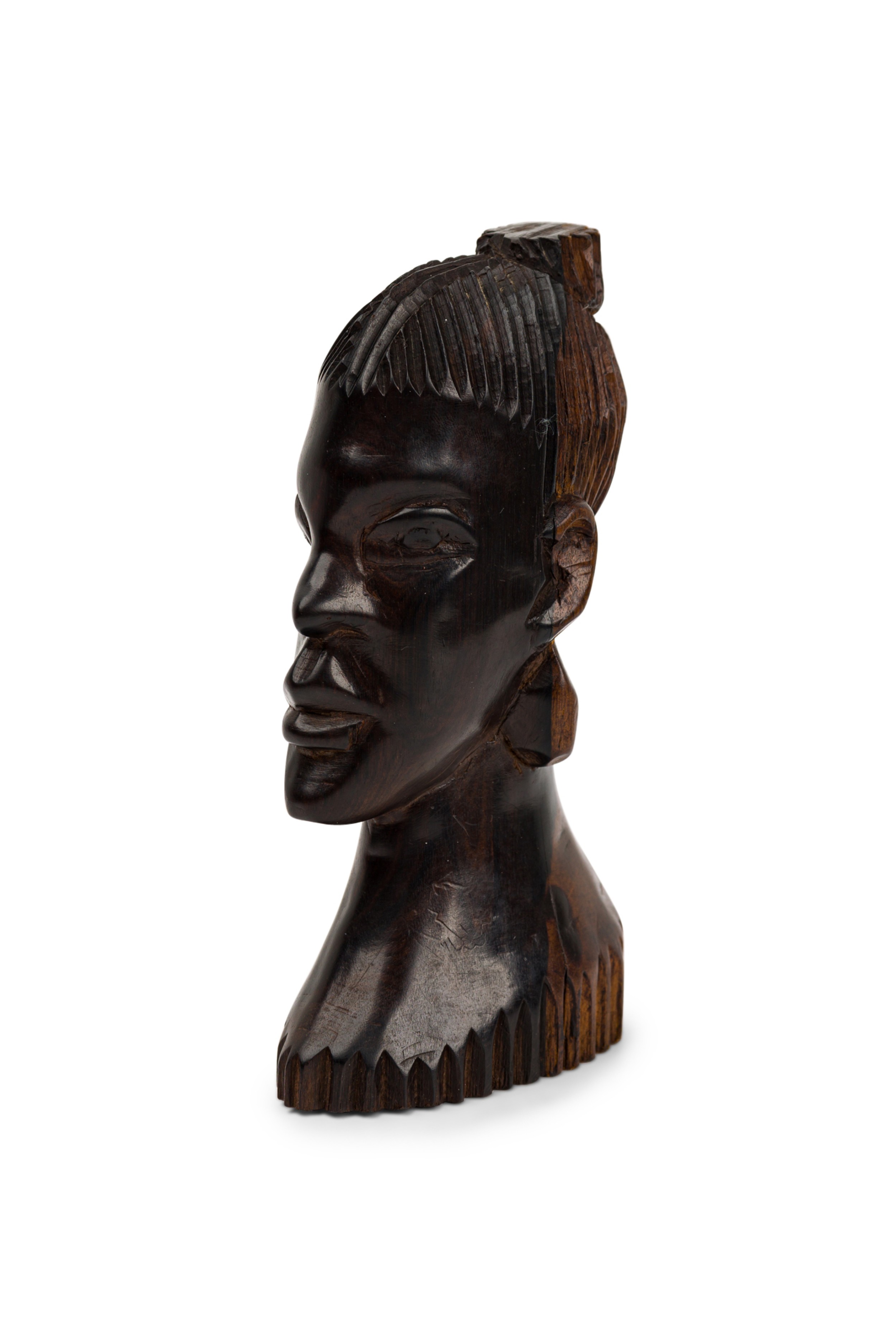 African wood carving of a women head 