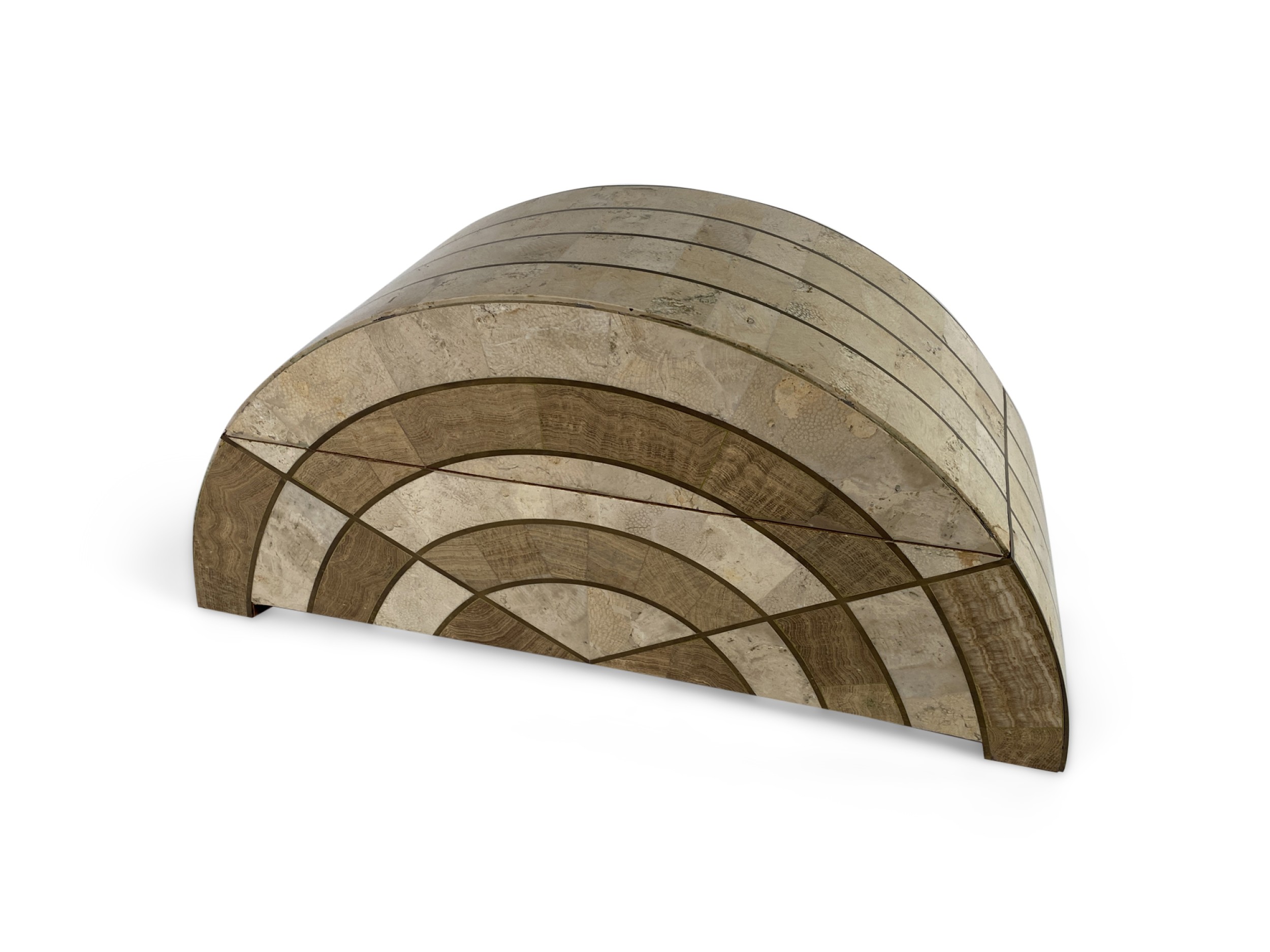 Maitland smith american Mid century semi circle bone box 