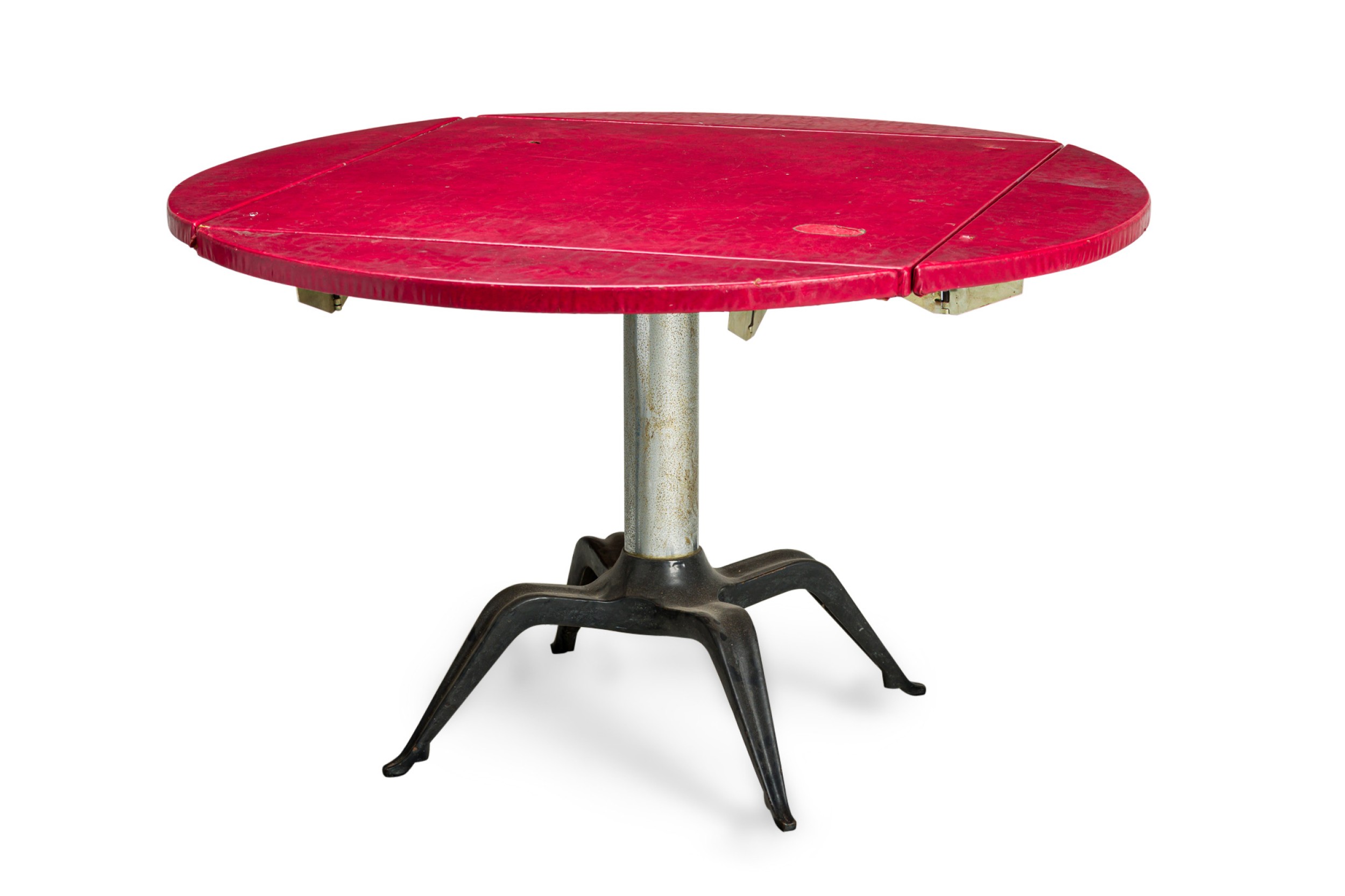 4 italian mid century red round dining cafe table 