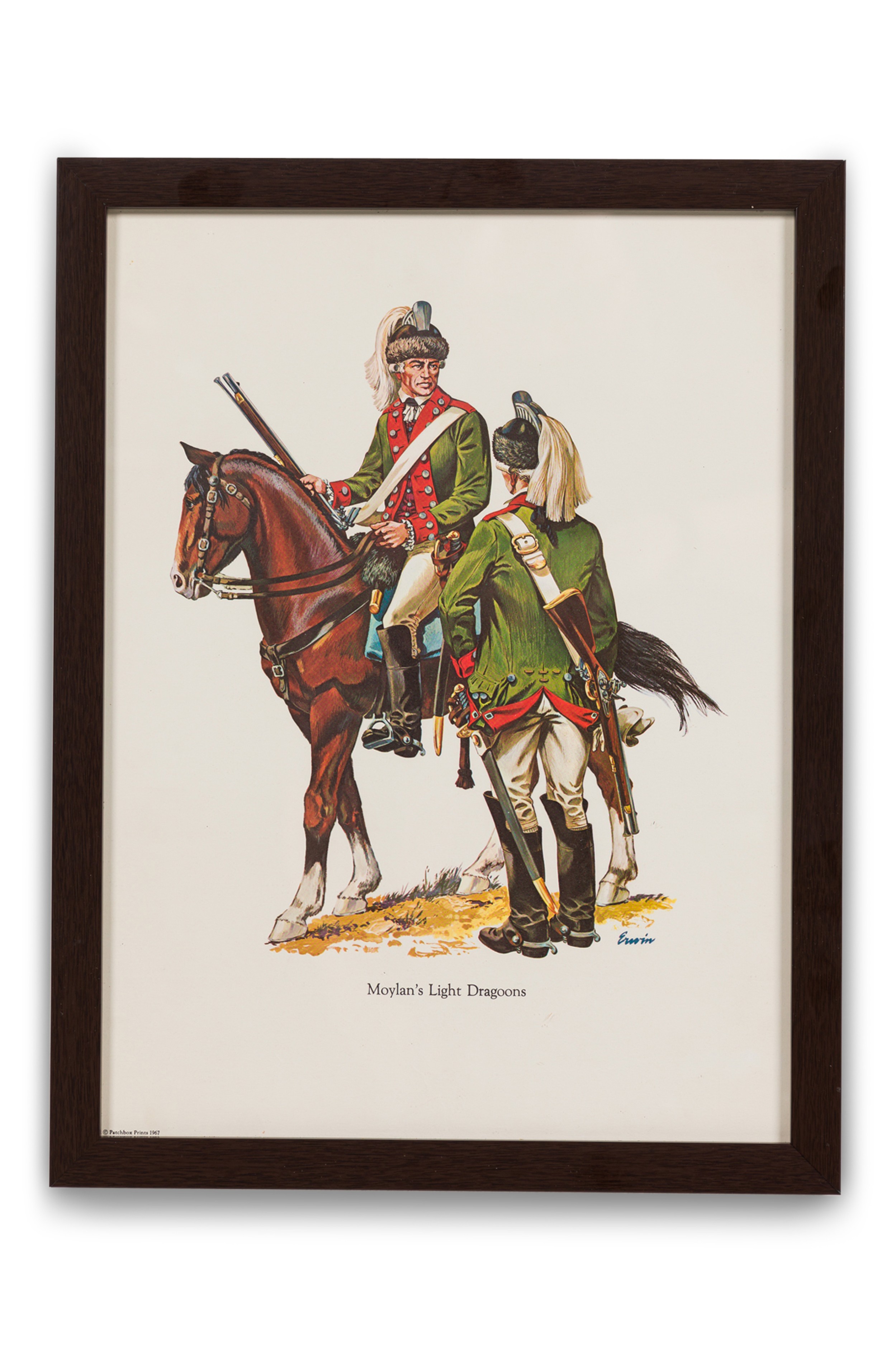 American federal print of two soldiers with green uniform 