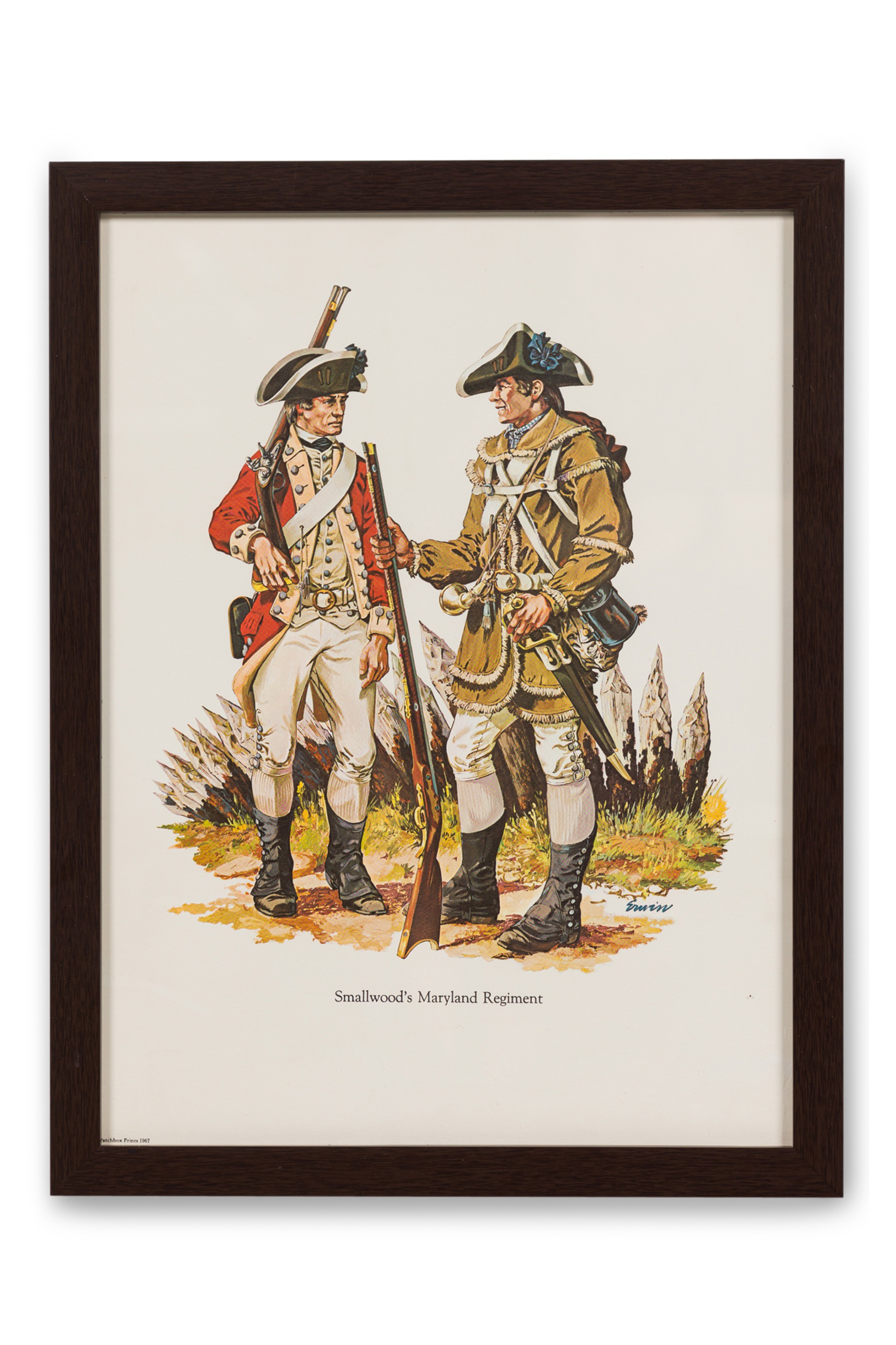 American federal framed print of two soldiers talking