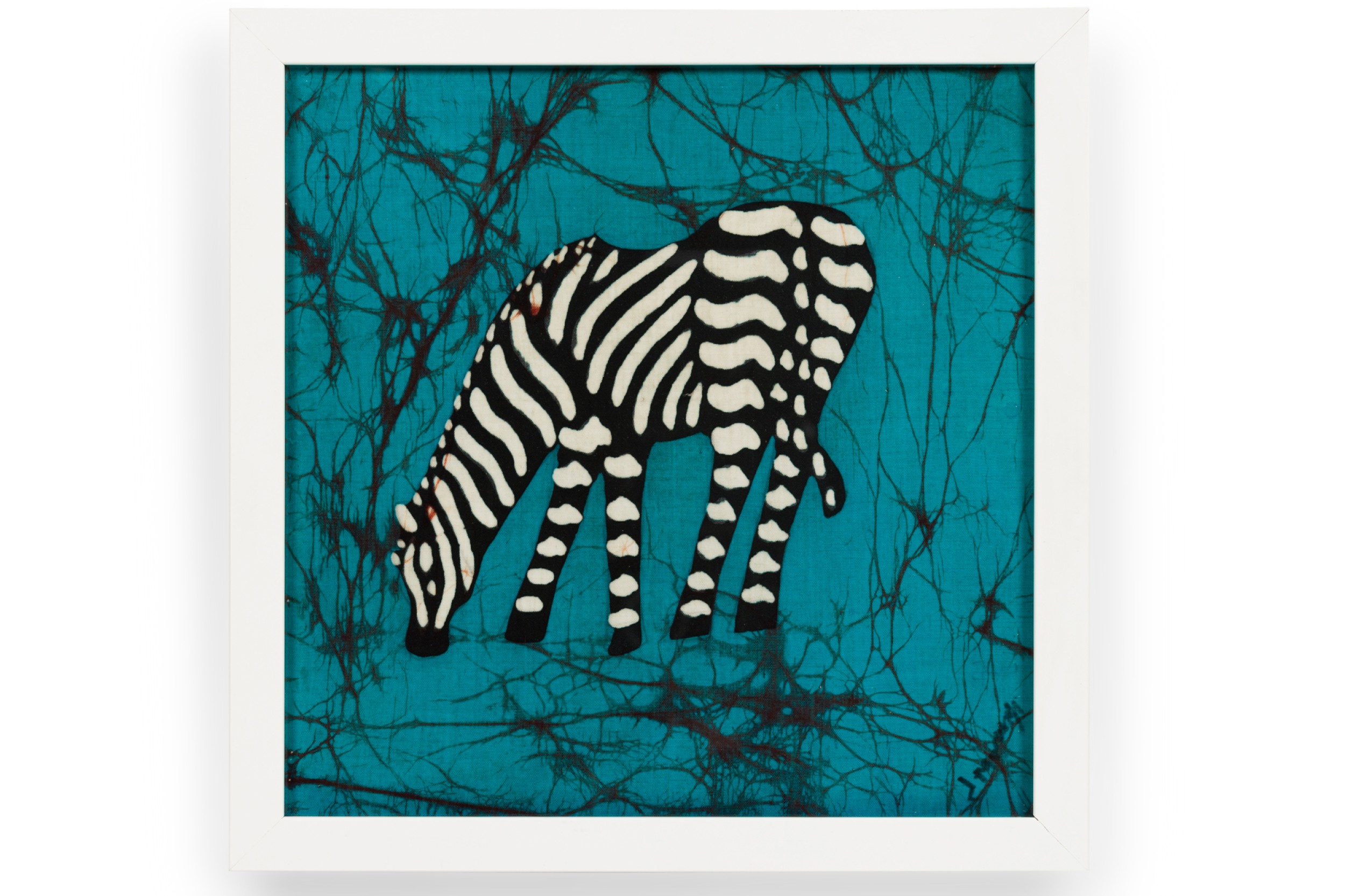 American contemporary abstract painting of a zebra 