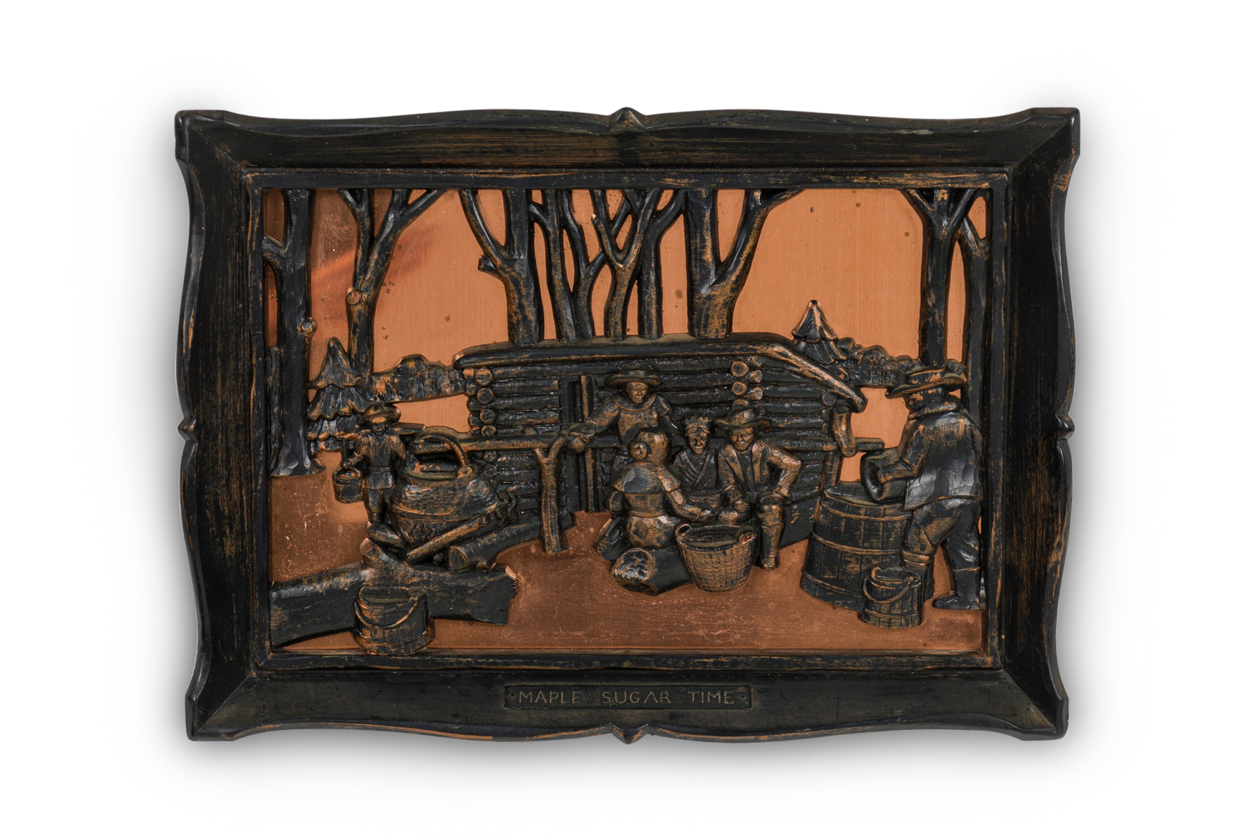 American country coppercraft wall plaque of maple farming 