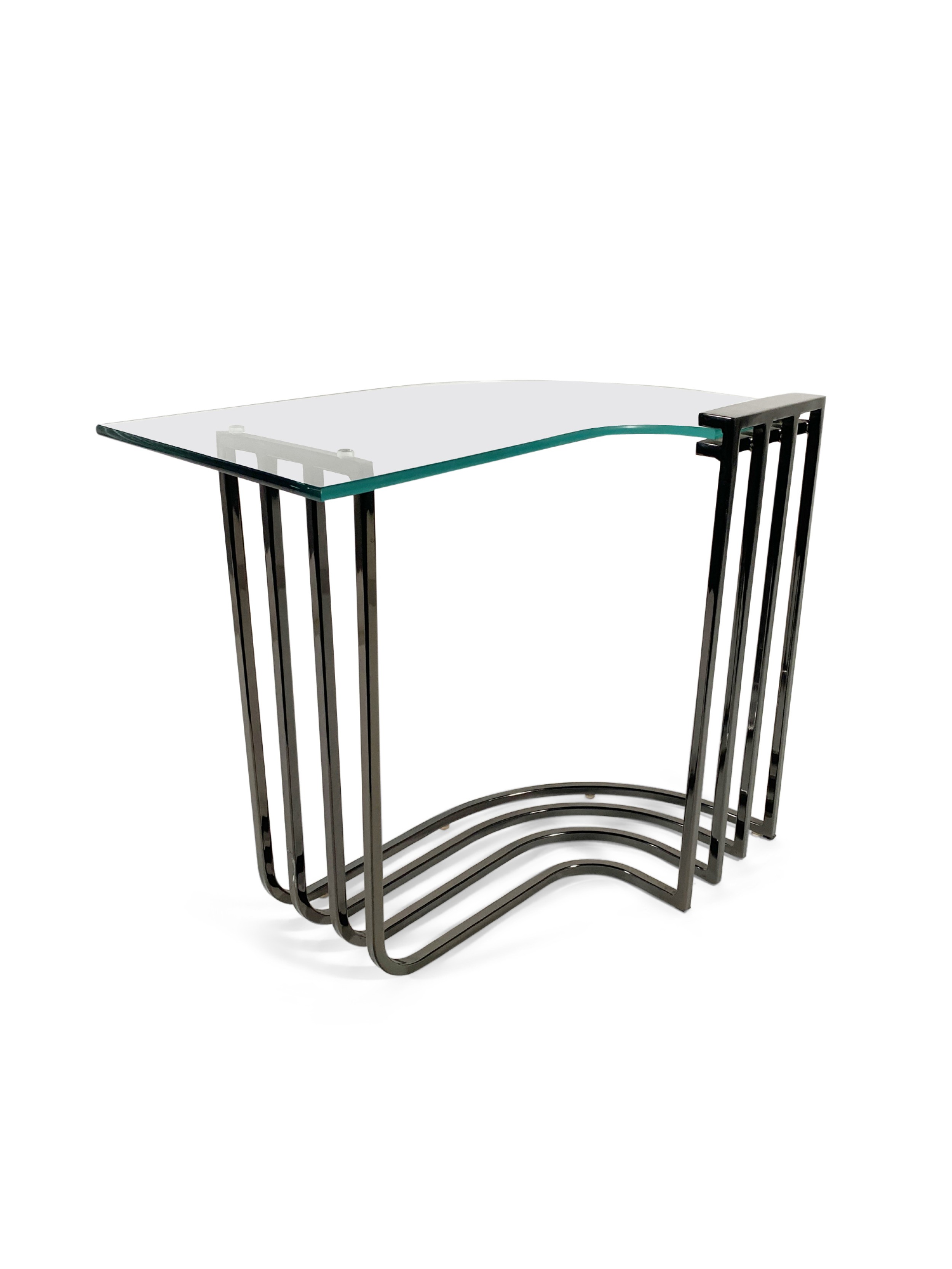 American mid century milo baughman chrome glass table 