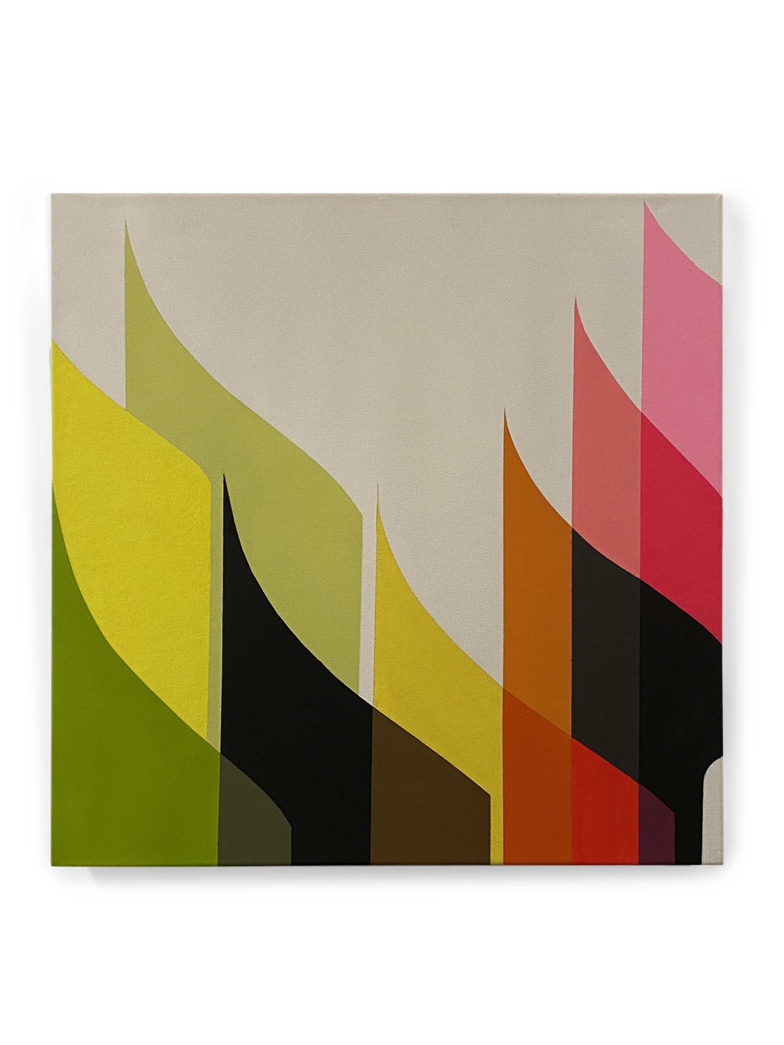 El corte chilean american contemporary abstract on canvas titled warm castle 2023