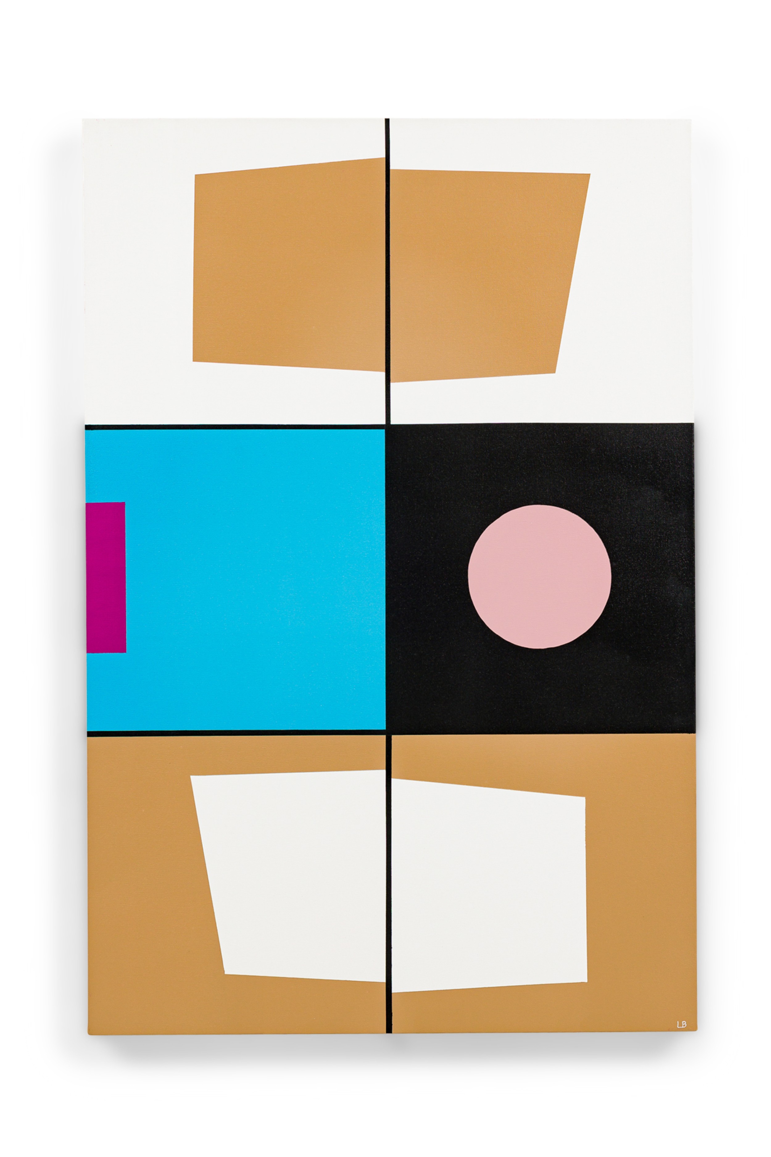 Larry bentley contemporary acrylic on canvas titled 1 square azul 