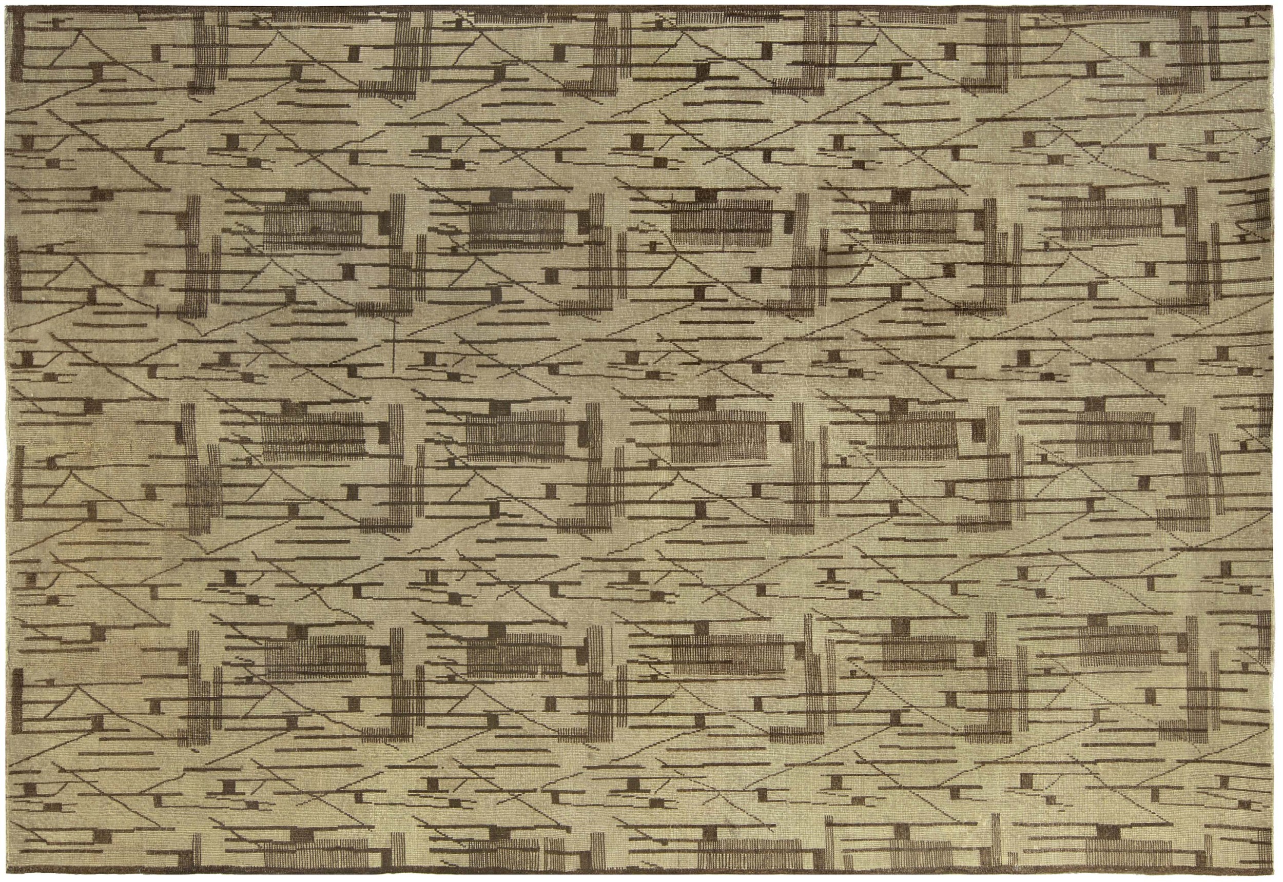 English mid century geometric rug 