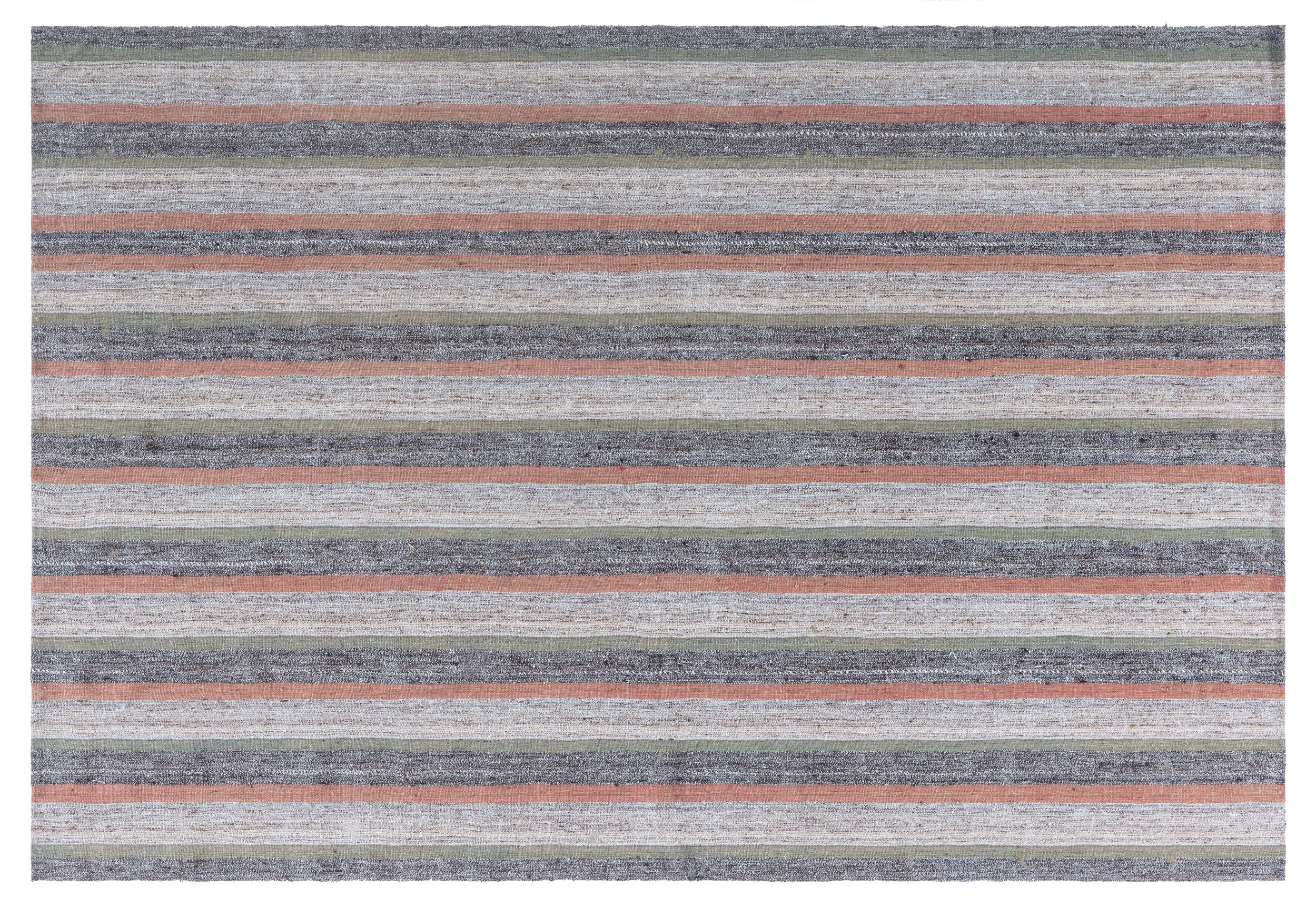 Persian brown and beige kilim rug 