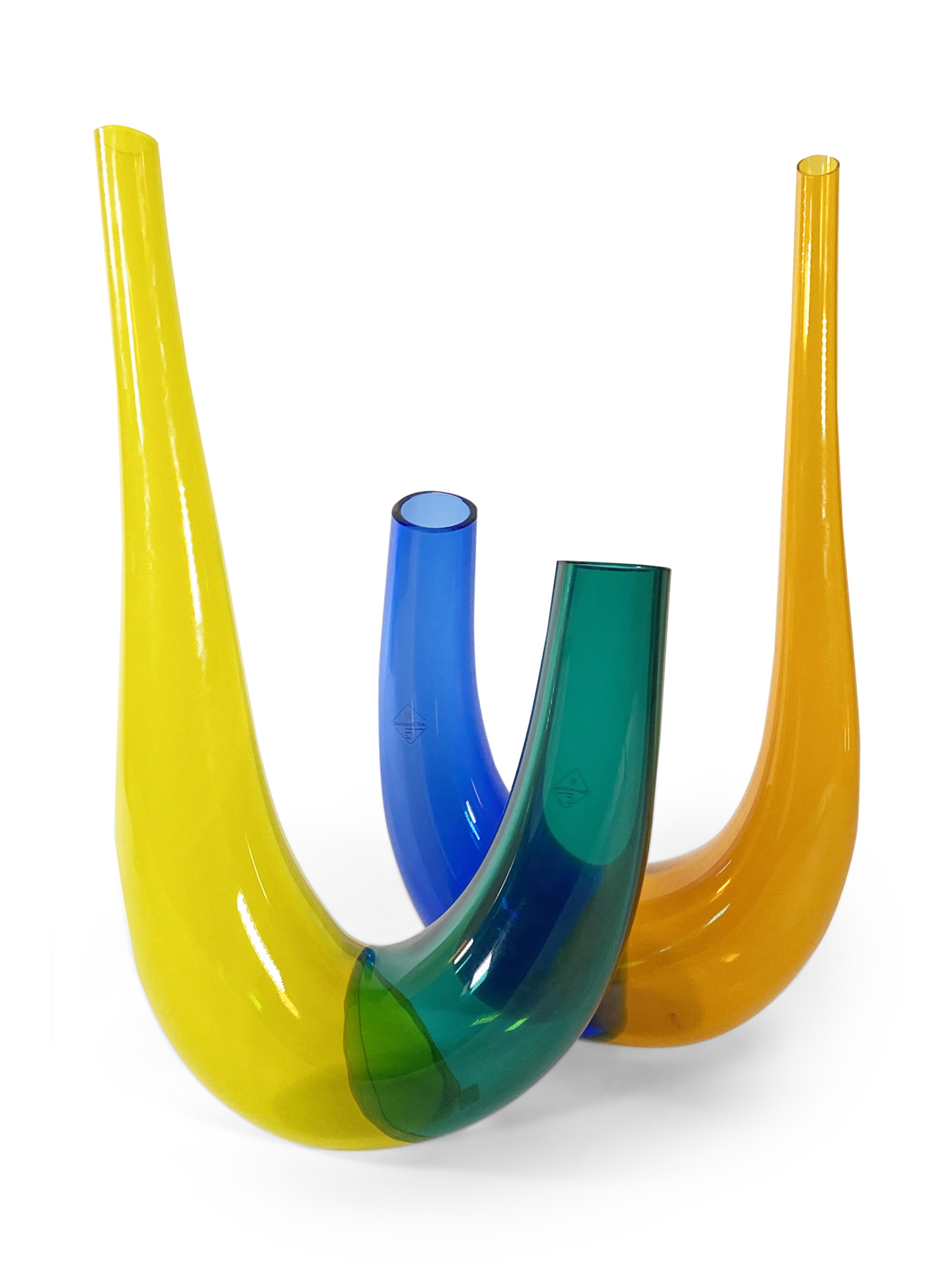 Barovier toso italian contemporary multi colored murano glass vessels
