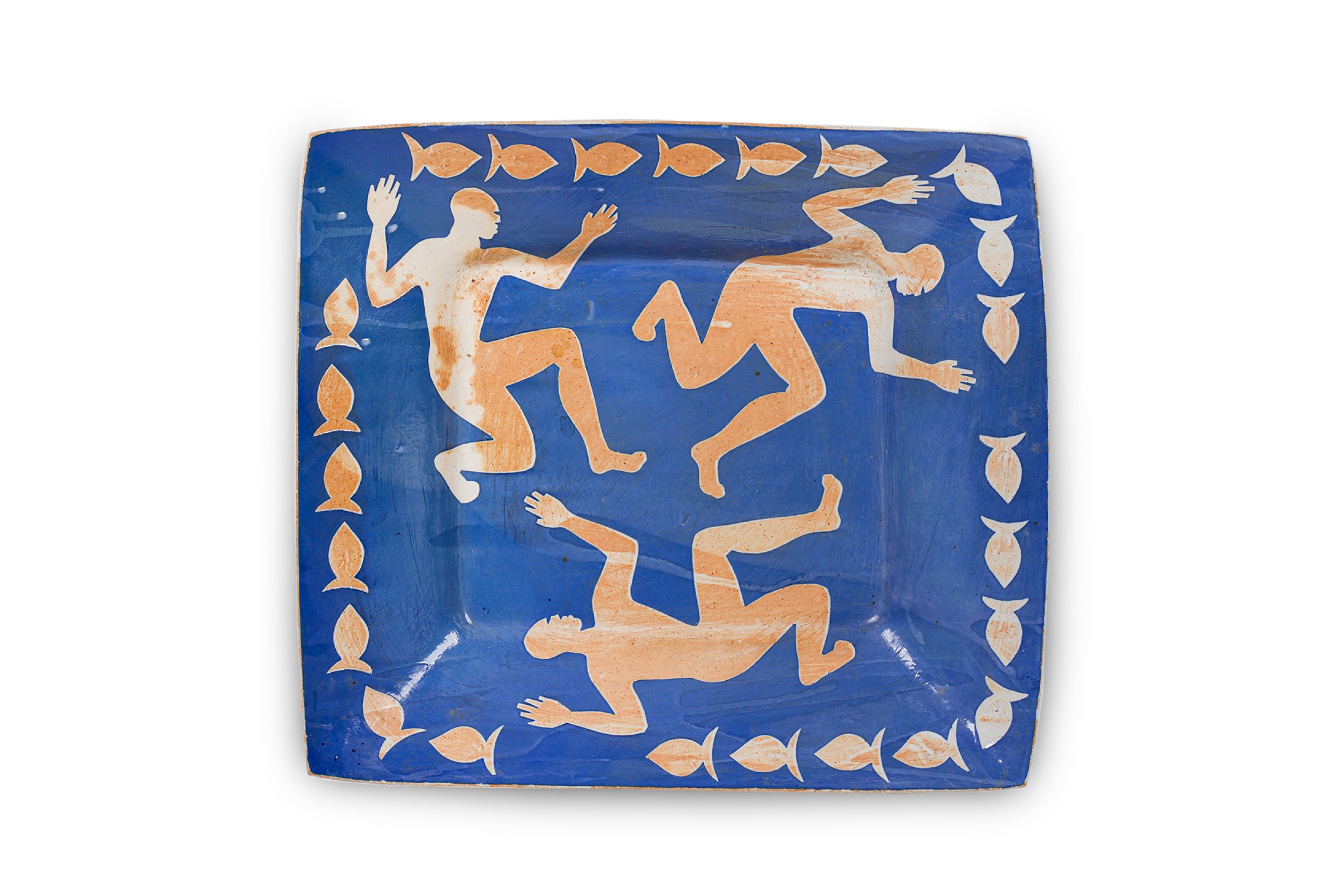 American mid century oversized platter wall plaque