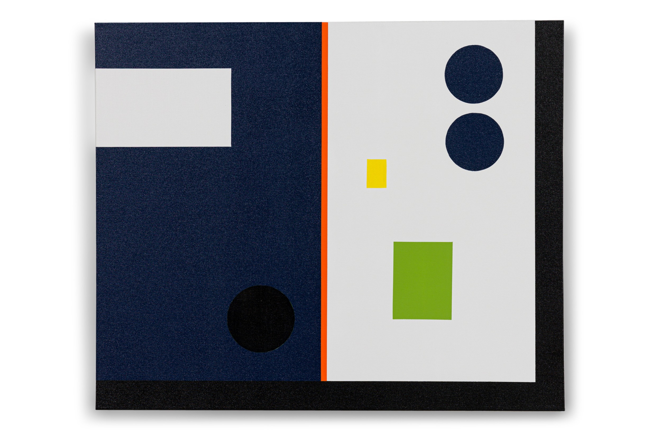 Larry bentley contemporary abstract framed acrylic on canvas painting titled on navy with squares 