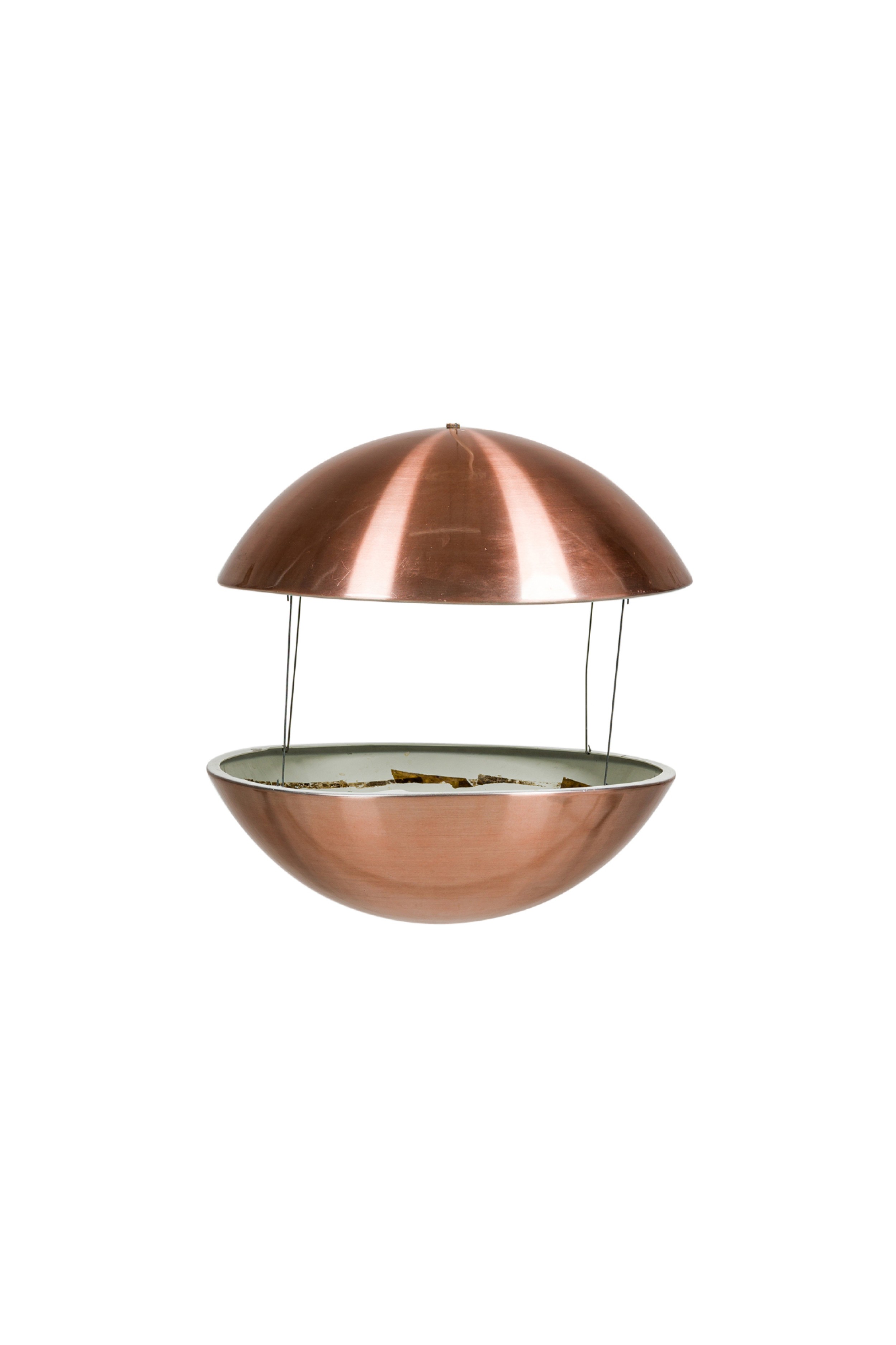 Poul Cadovius Danish Mid Century Nickel Plated Aluminum Indoor Illuminated Hanging Planter