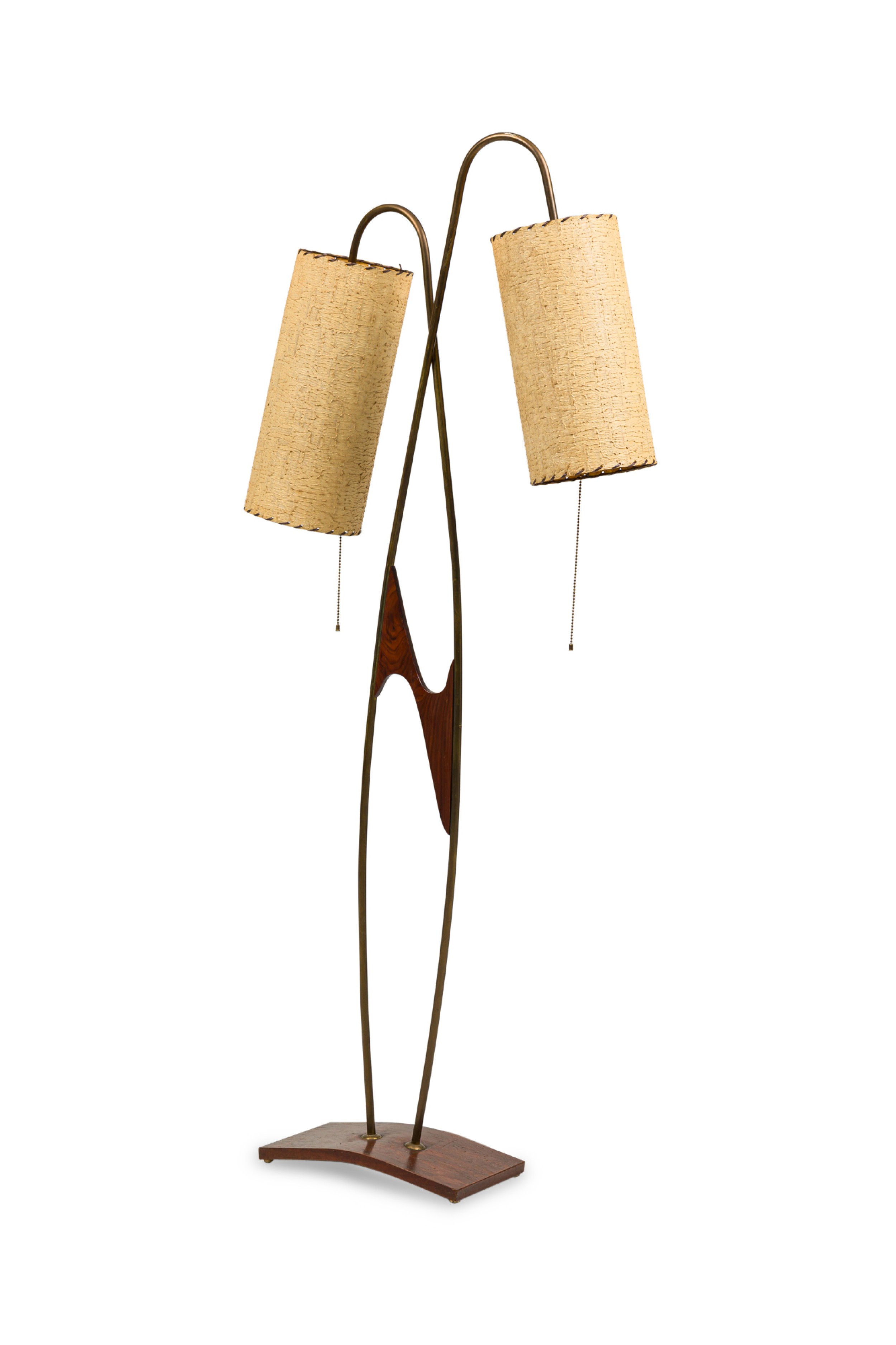 American Mid Century Dual Shade Atomic Floor Lamp 