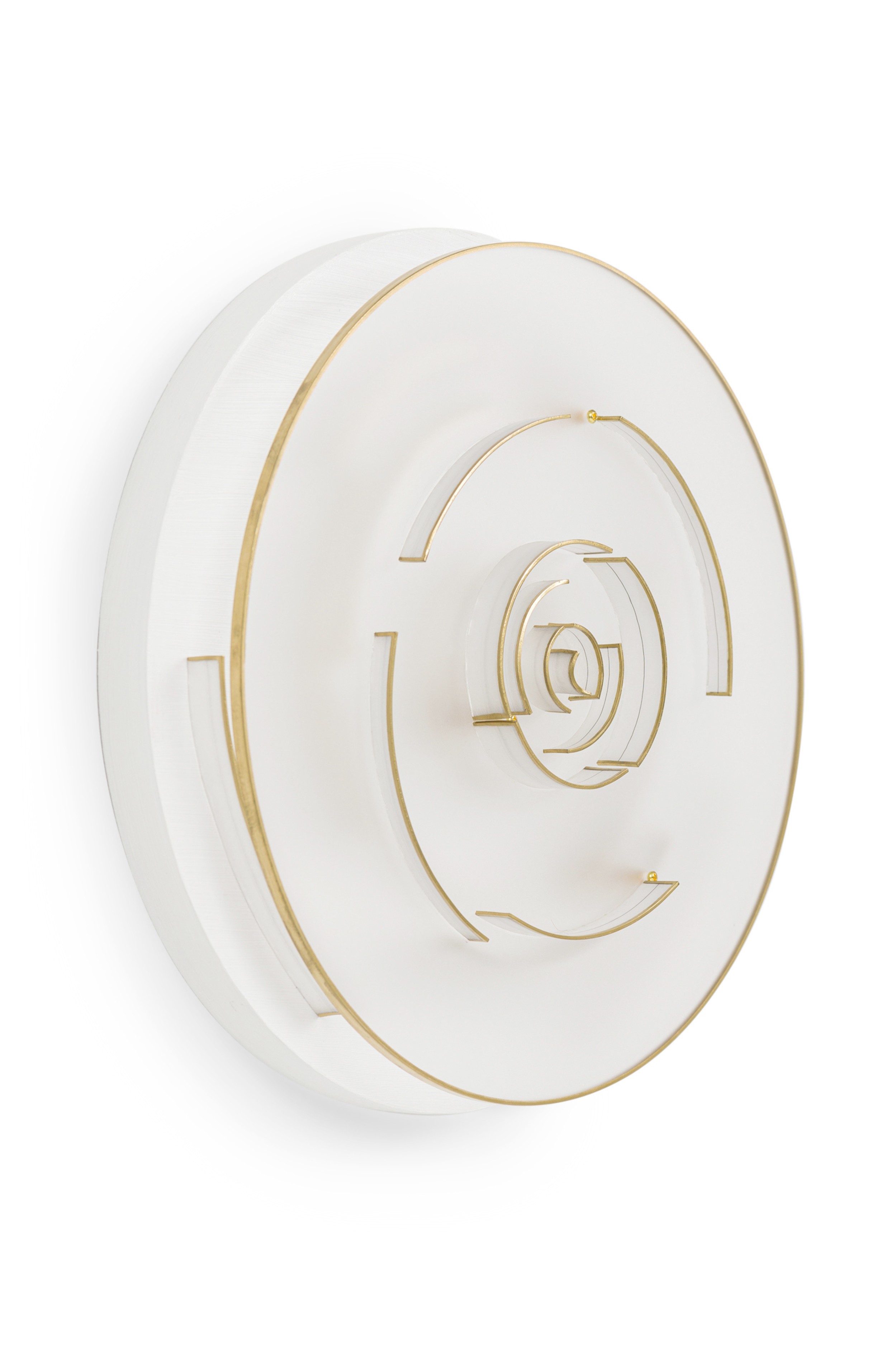 Natale Adgnot American Contemporary Mixed Media Wall Sculpture Titled Double Round Bullseye