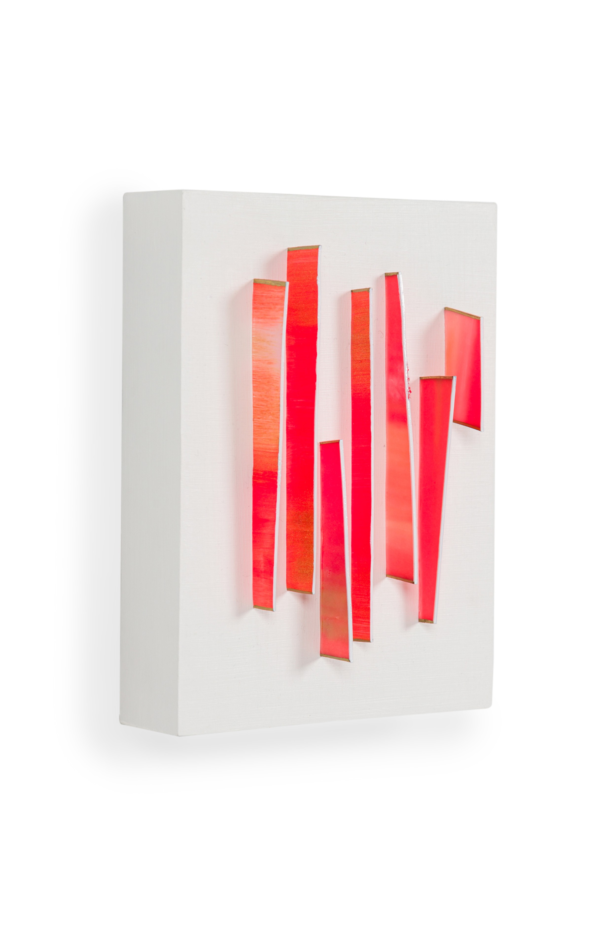 Natale Adgnot American Contemporary Mixed Media Wall Sculpture Titled Little Sundown Verticals