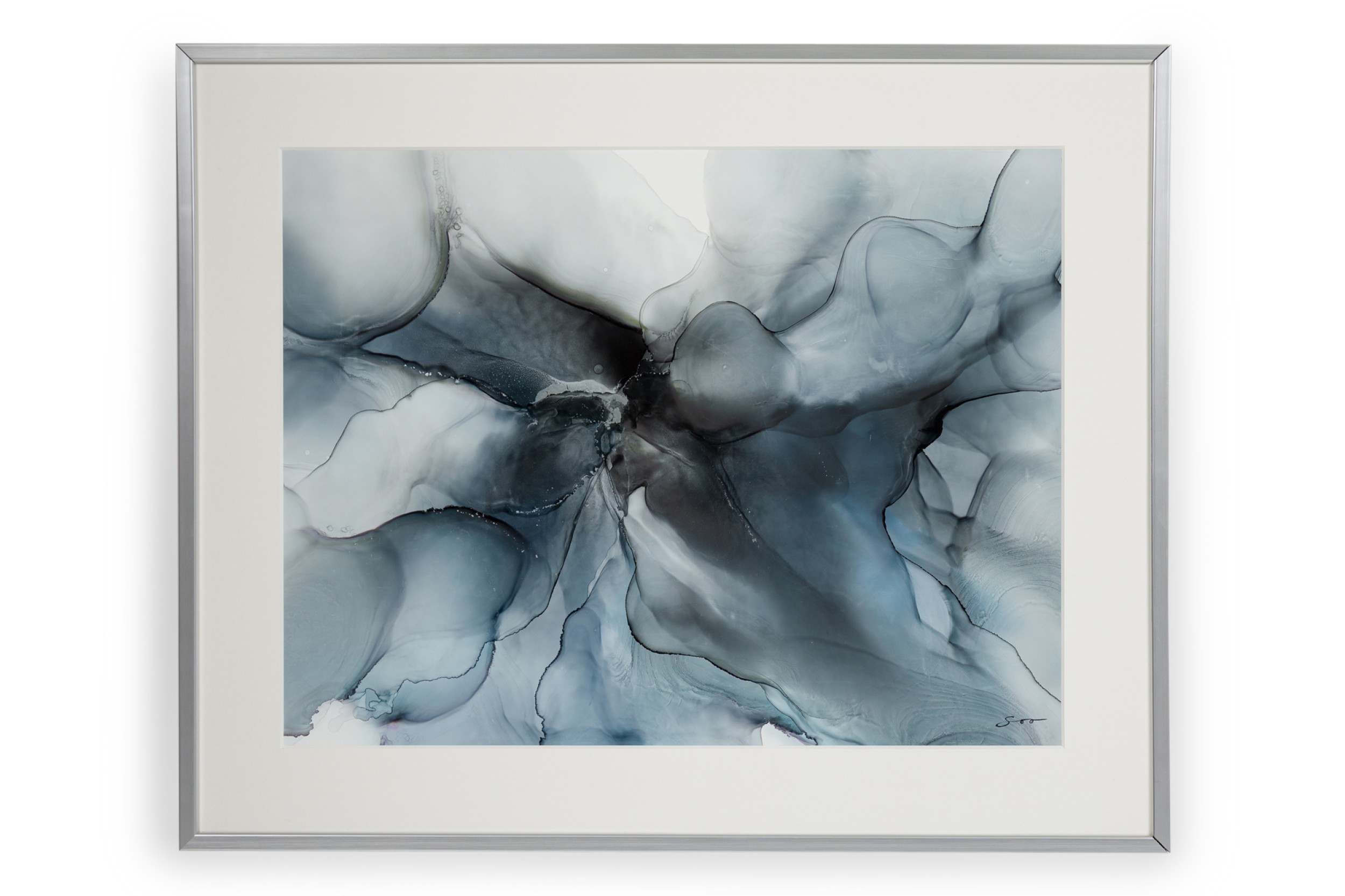 Soo Kim American Contemporary Original Alcohol Ink Art Print Titled Most Wanted