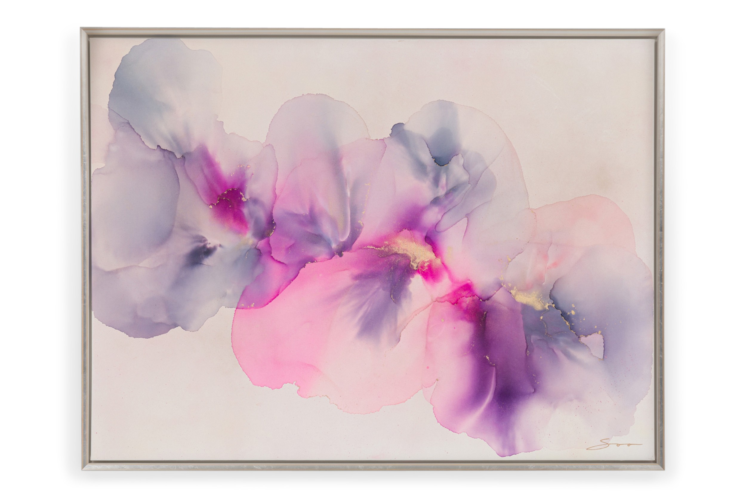 Soo Kim American Contemporary Original Mixed Media Art Print Titled blooming heart