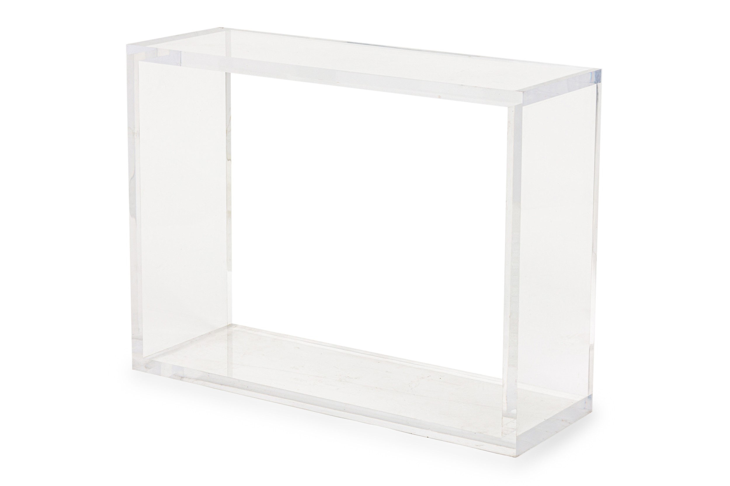 American contemporary acrylic rectangle framed console 