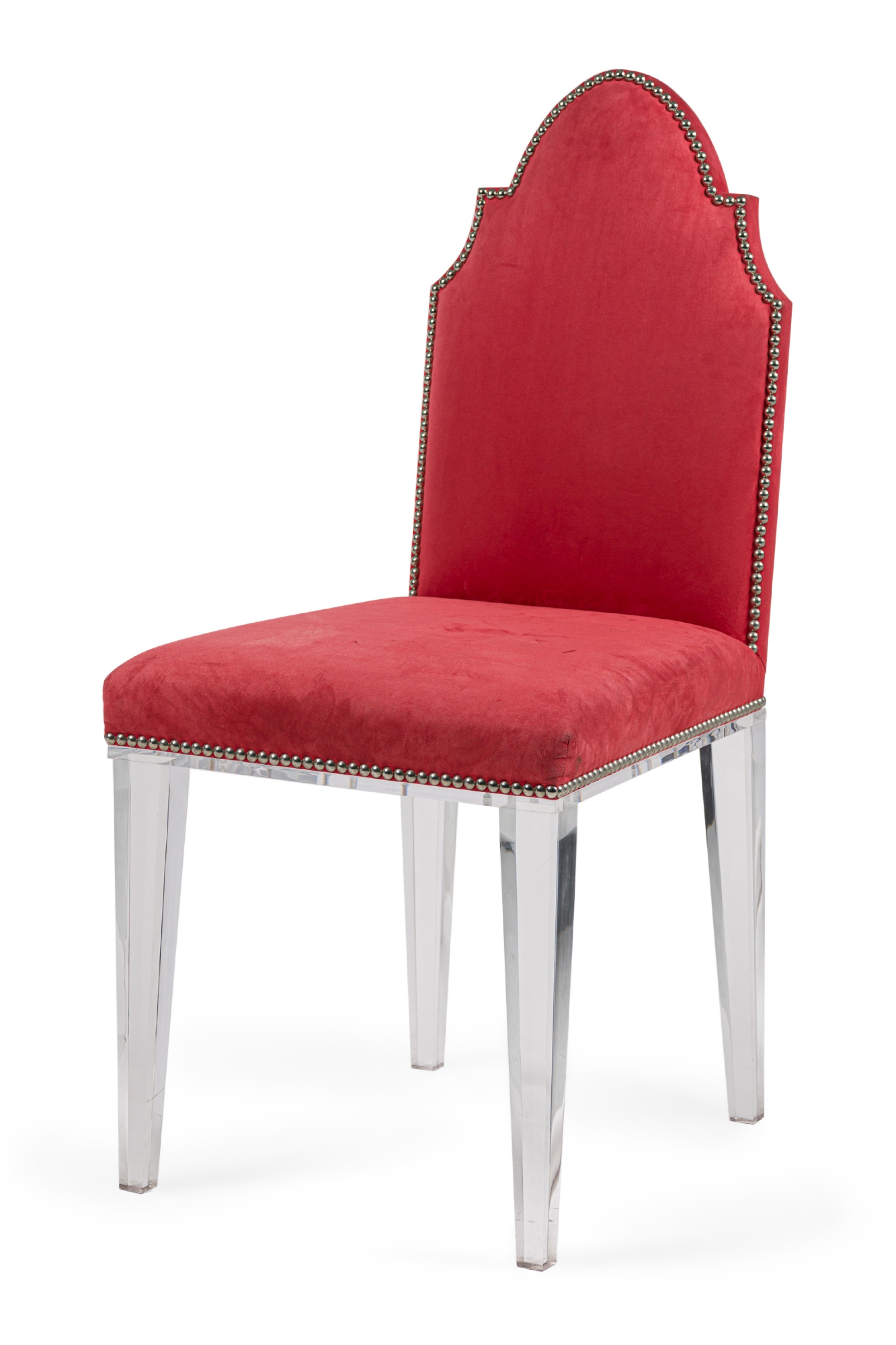 American contemporary orange upholstered side chair 