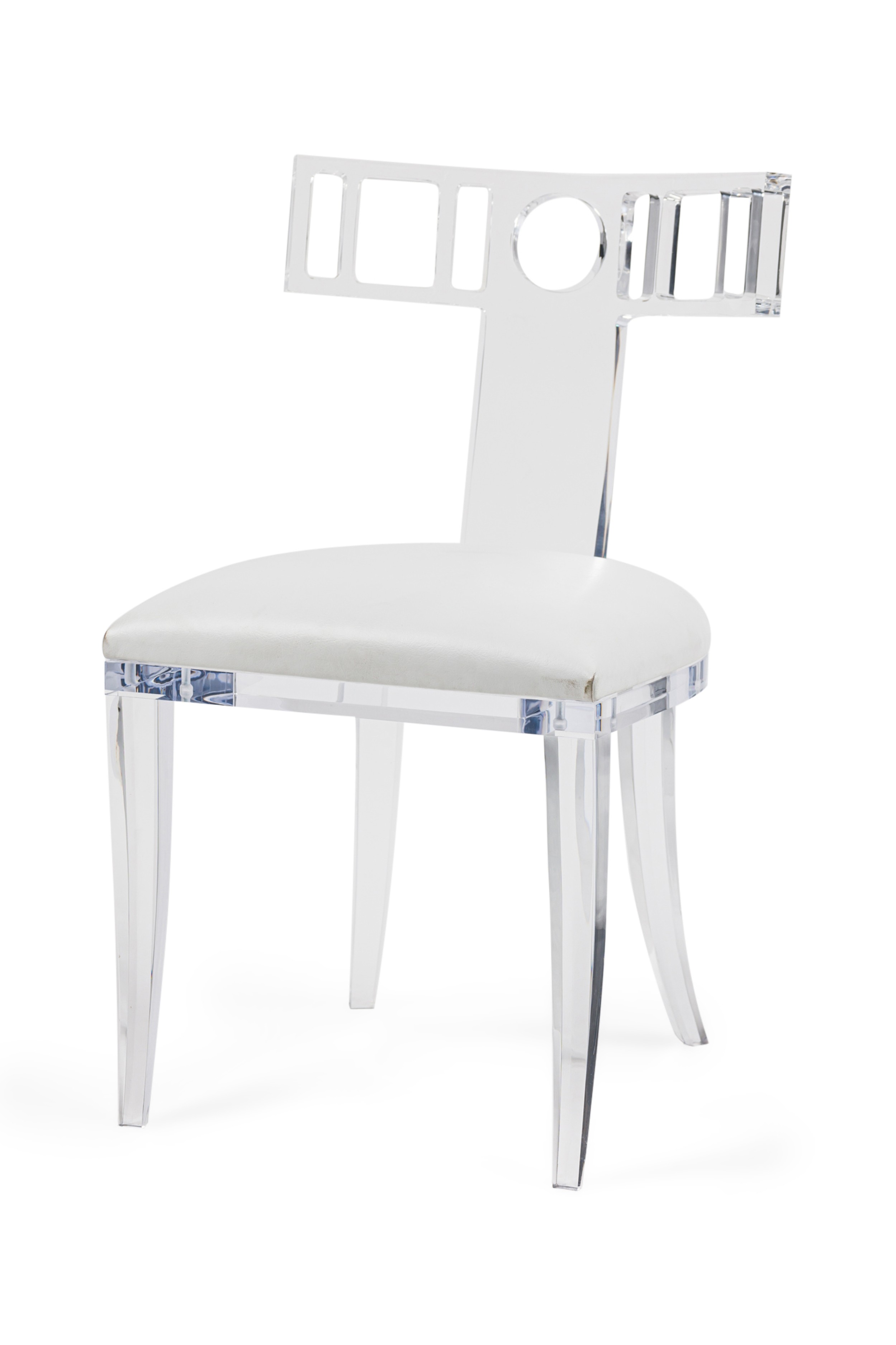 American contemporary acrylic round back side chair 