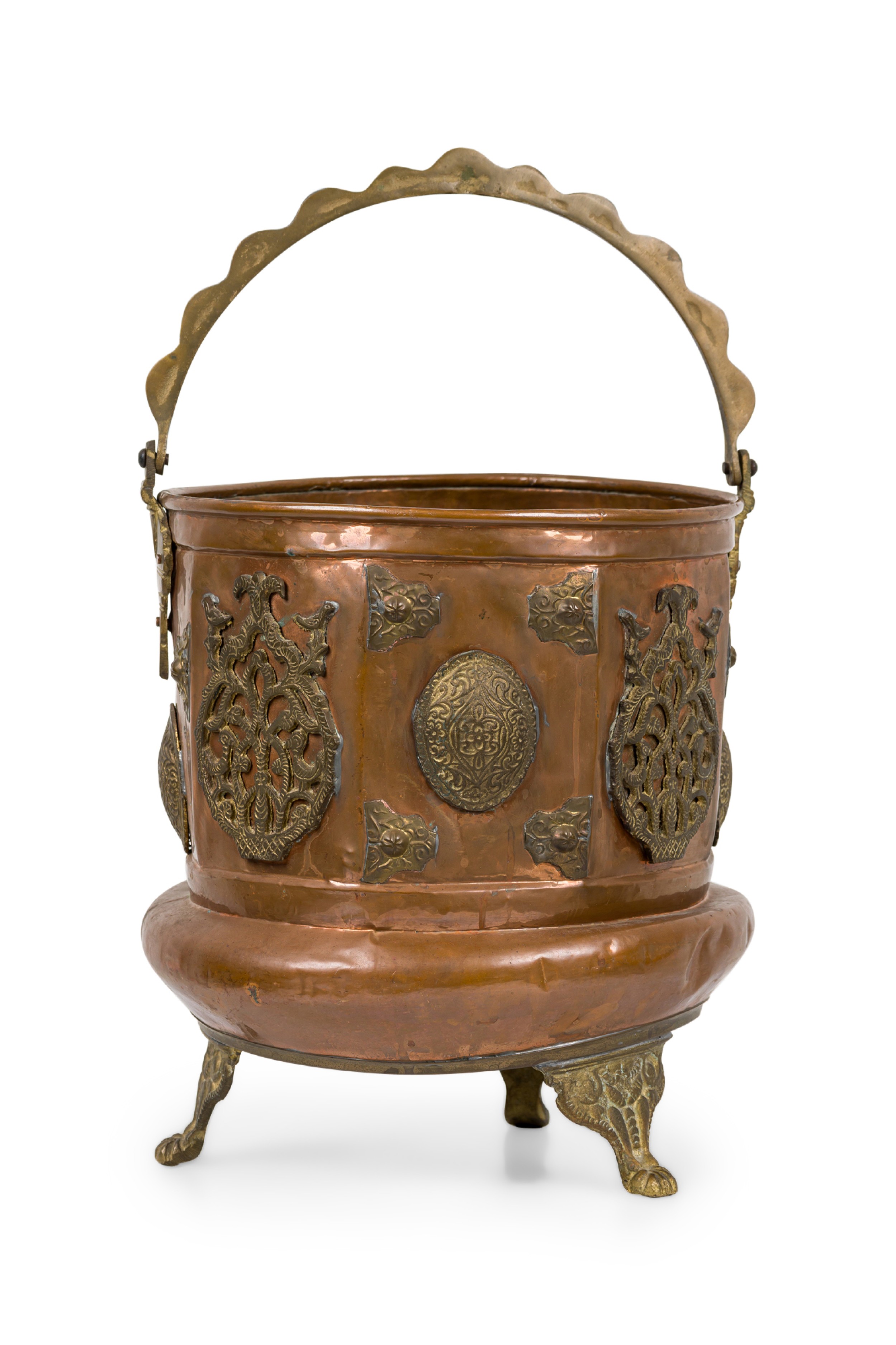 American country copper coal bucket 