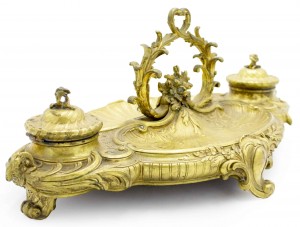 French victorian bronze inkwell 2