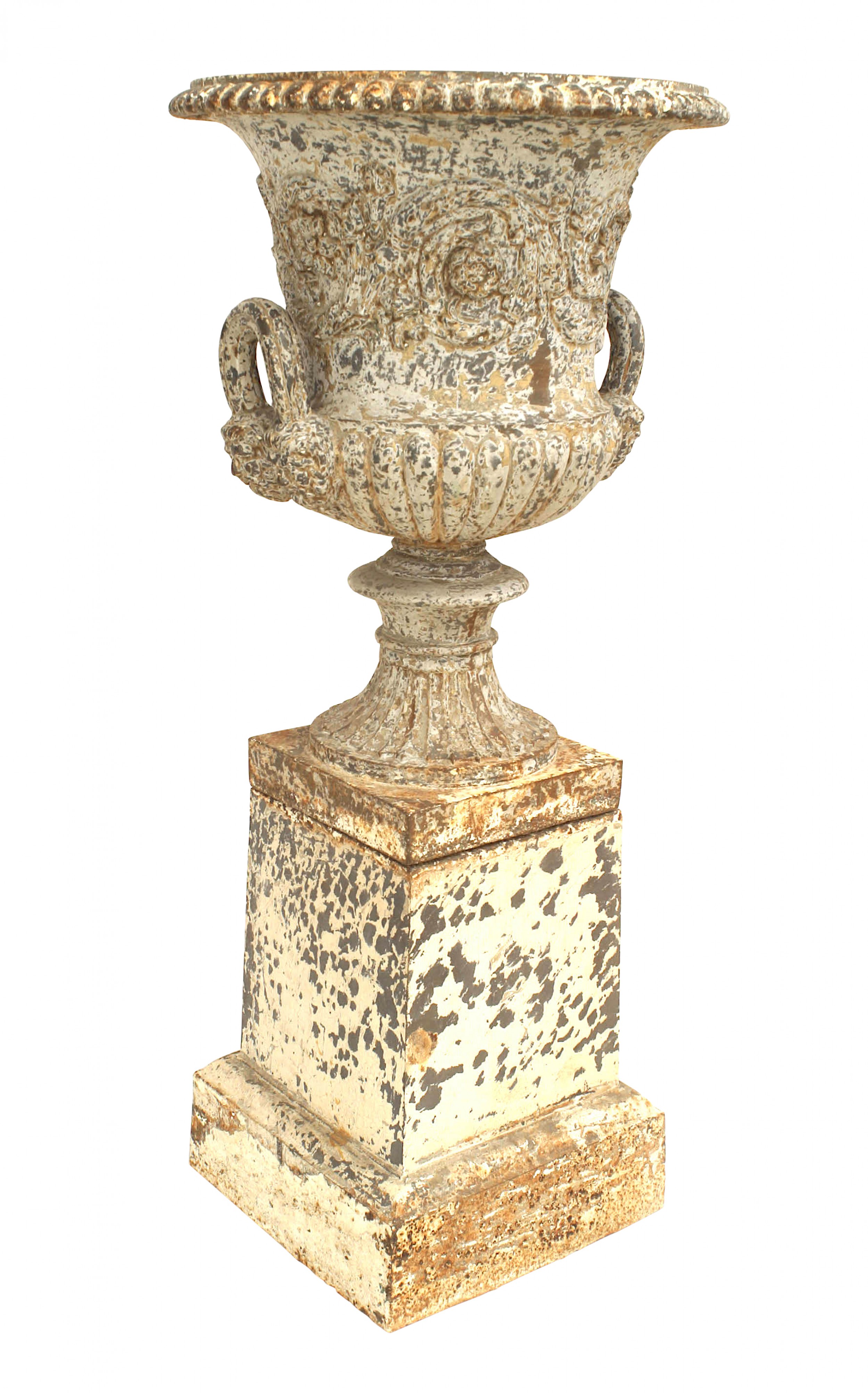 Outdoor victorian iron urns