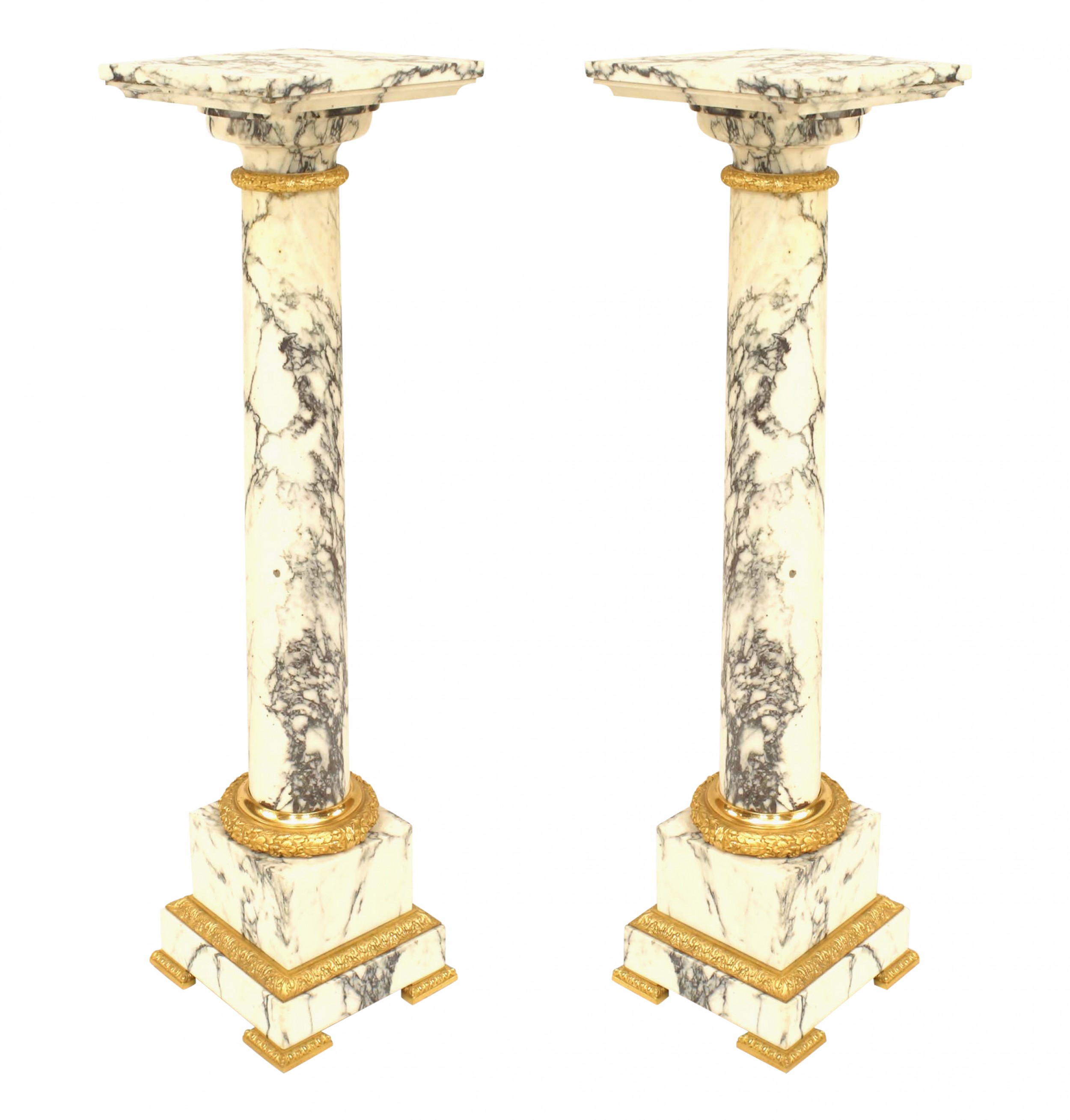Pair louis xvi marble pedestals 1