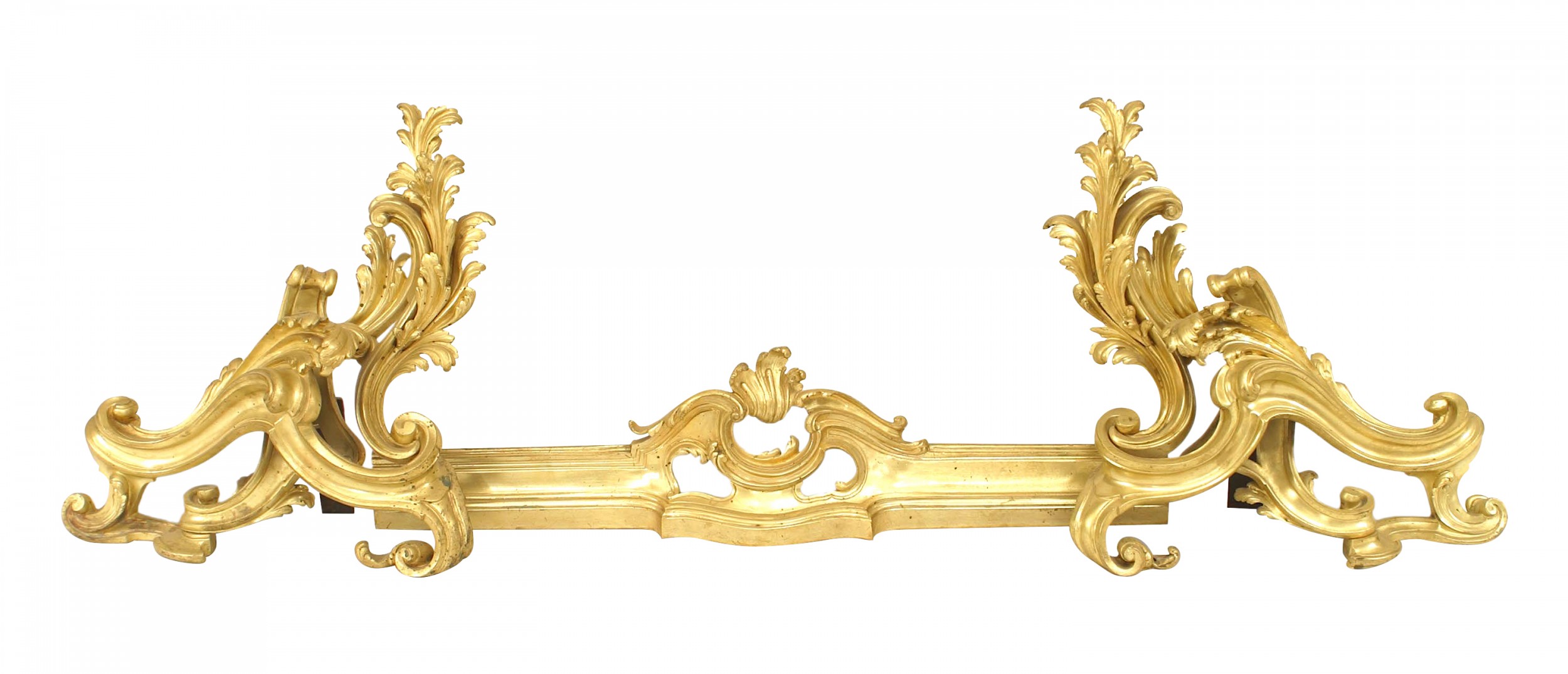 French louis xv style gilt bronze fire fender