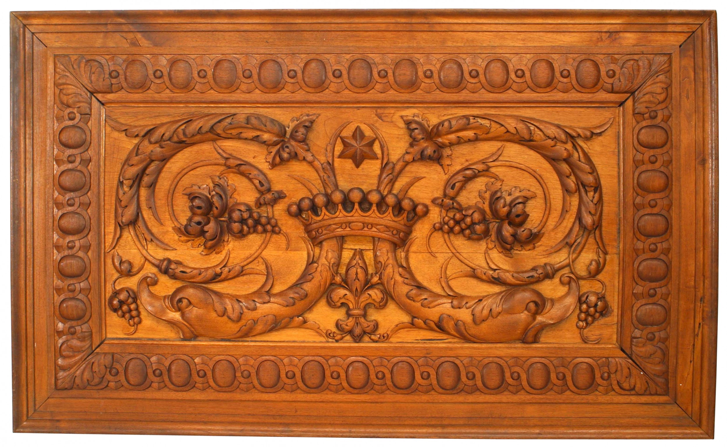 Italian neo classic waved walnut panel