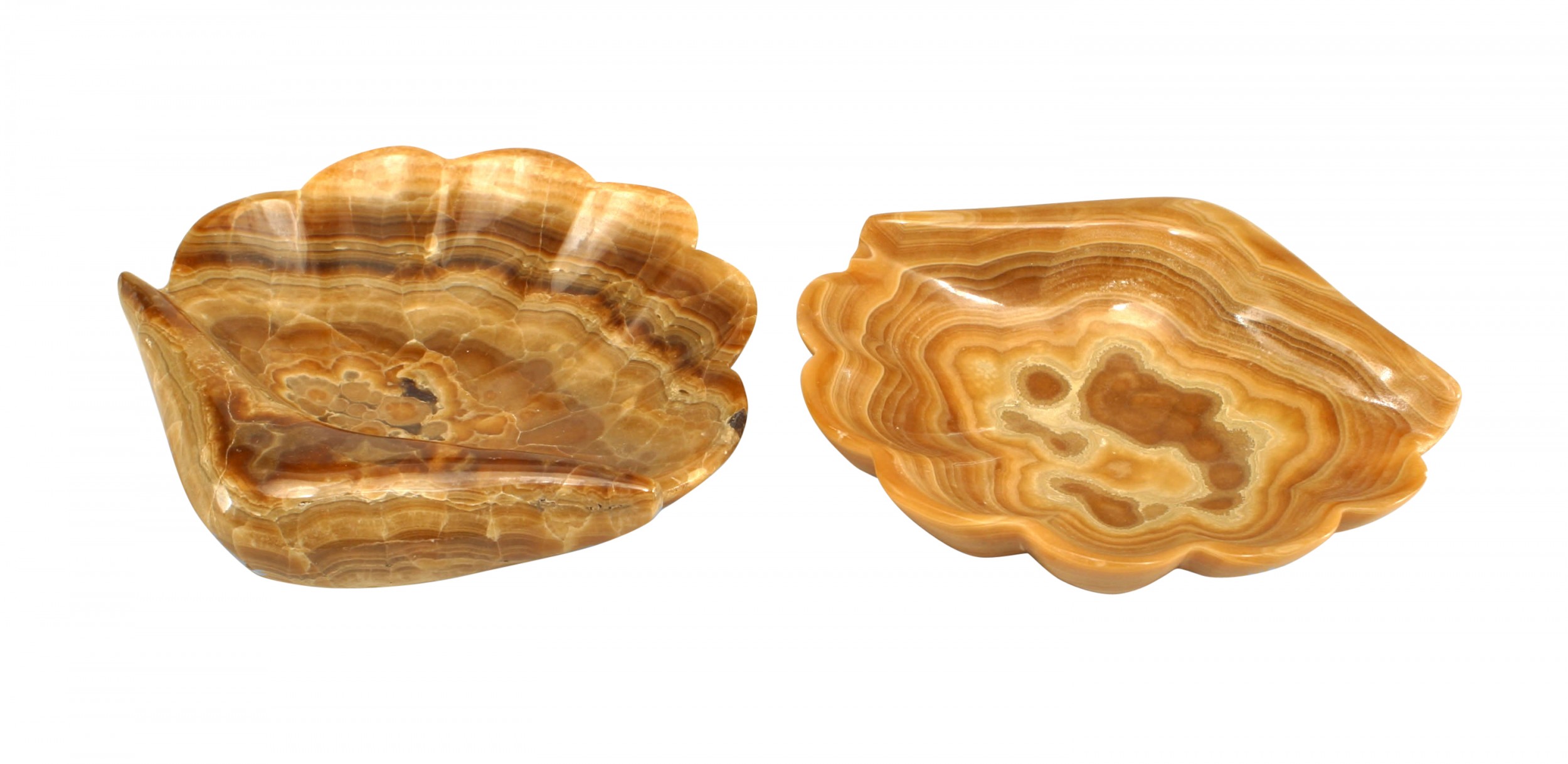 Italian grotto Style onyx shell ashtrays