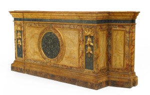 Italian venetian Faux Marble painted credenza