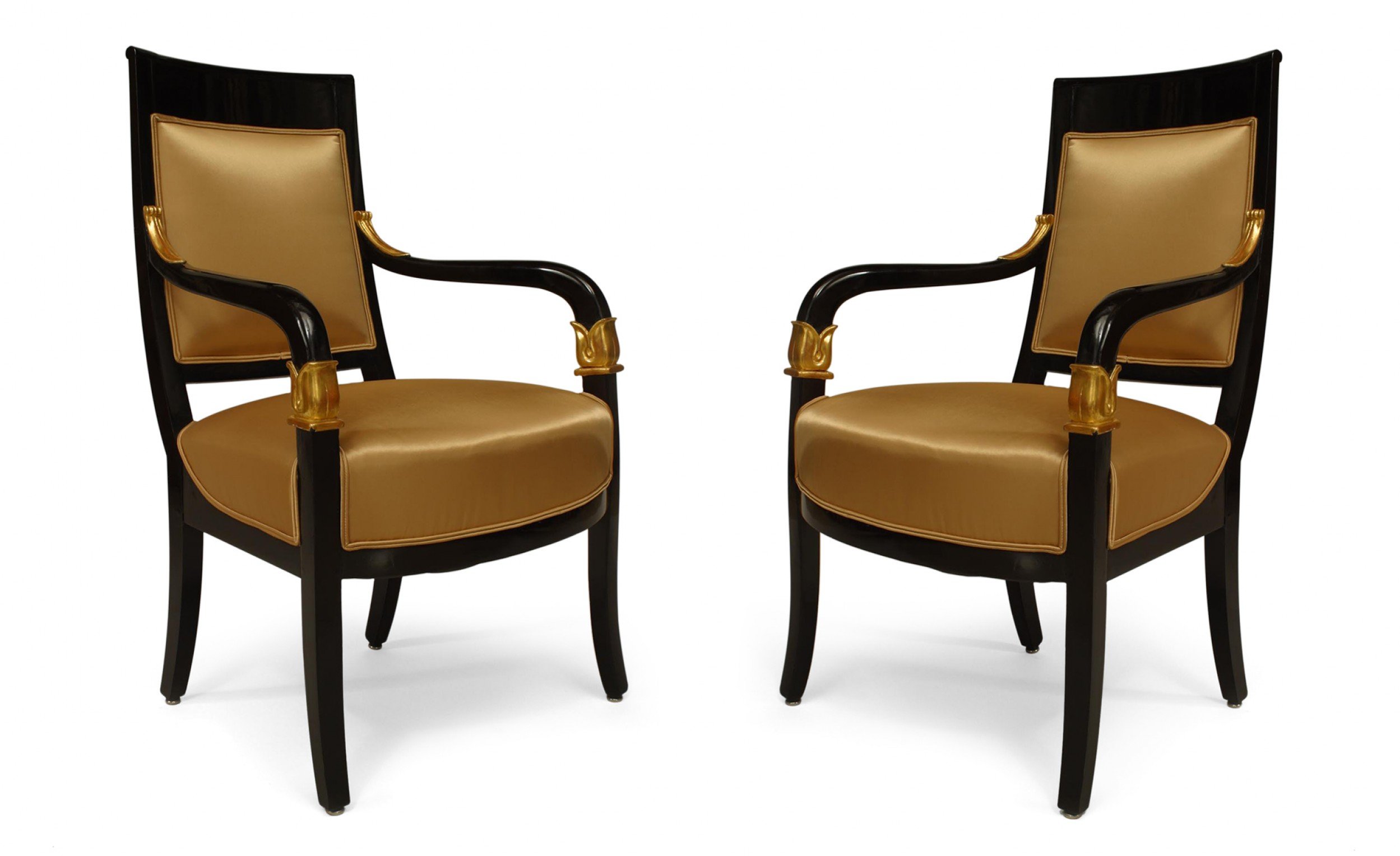 Seating armchair pair biedermeier german austrian ebonized ppf045