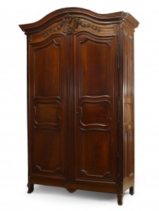 French provincial carved walnut armoire 3
