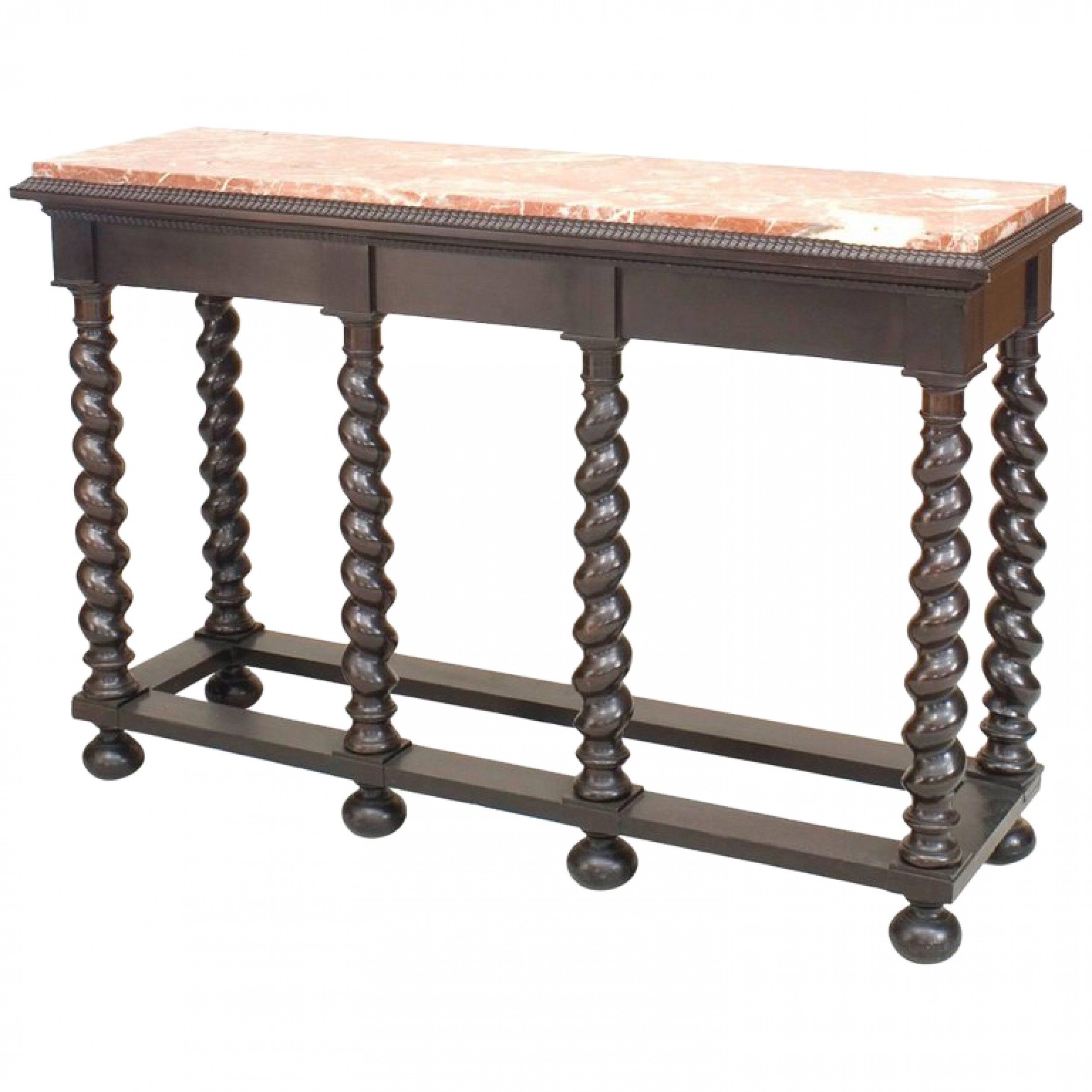 Continental flemish ebonized console table