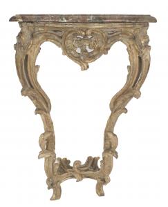 Italian rococo brown marble console table