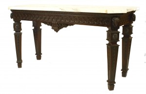 English adam mahogany and marble console table