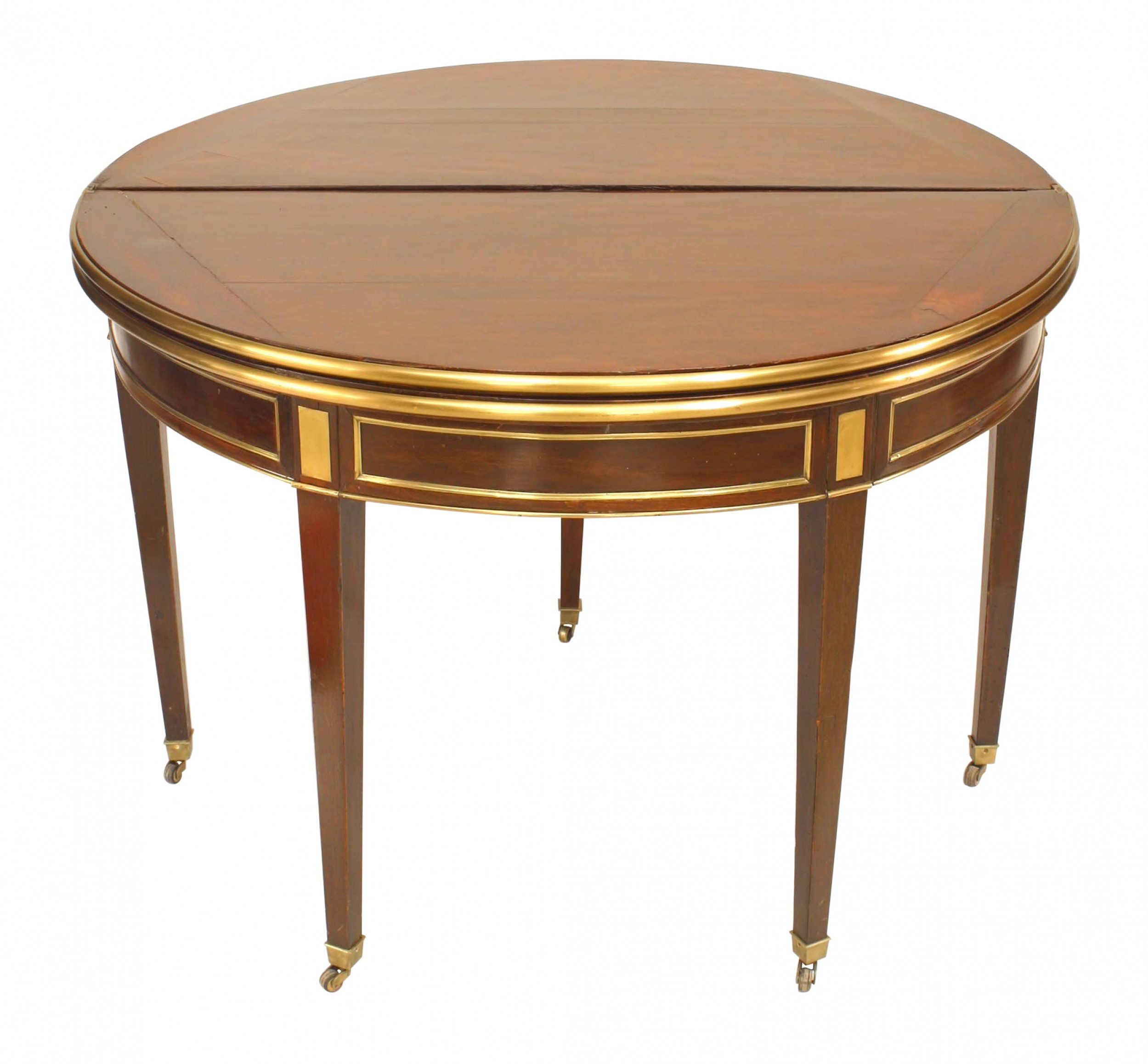 French louis xvi style mahogany flip top console table