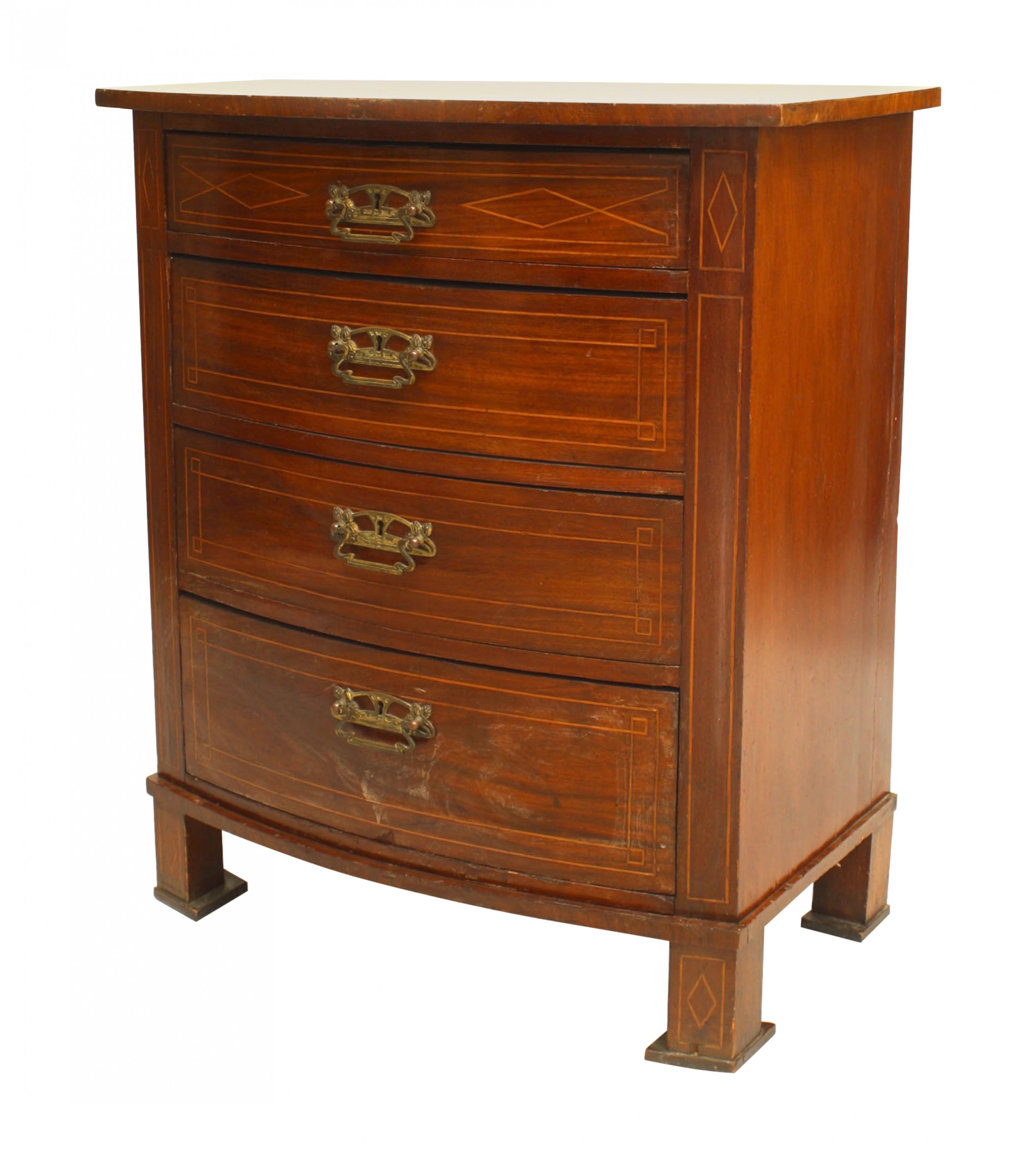 English sheraton mahogany small chest