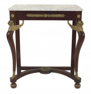 French empire style mahogany and marble console table