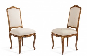 French louis xv painted side chairs