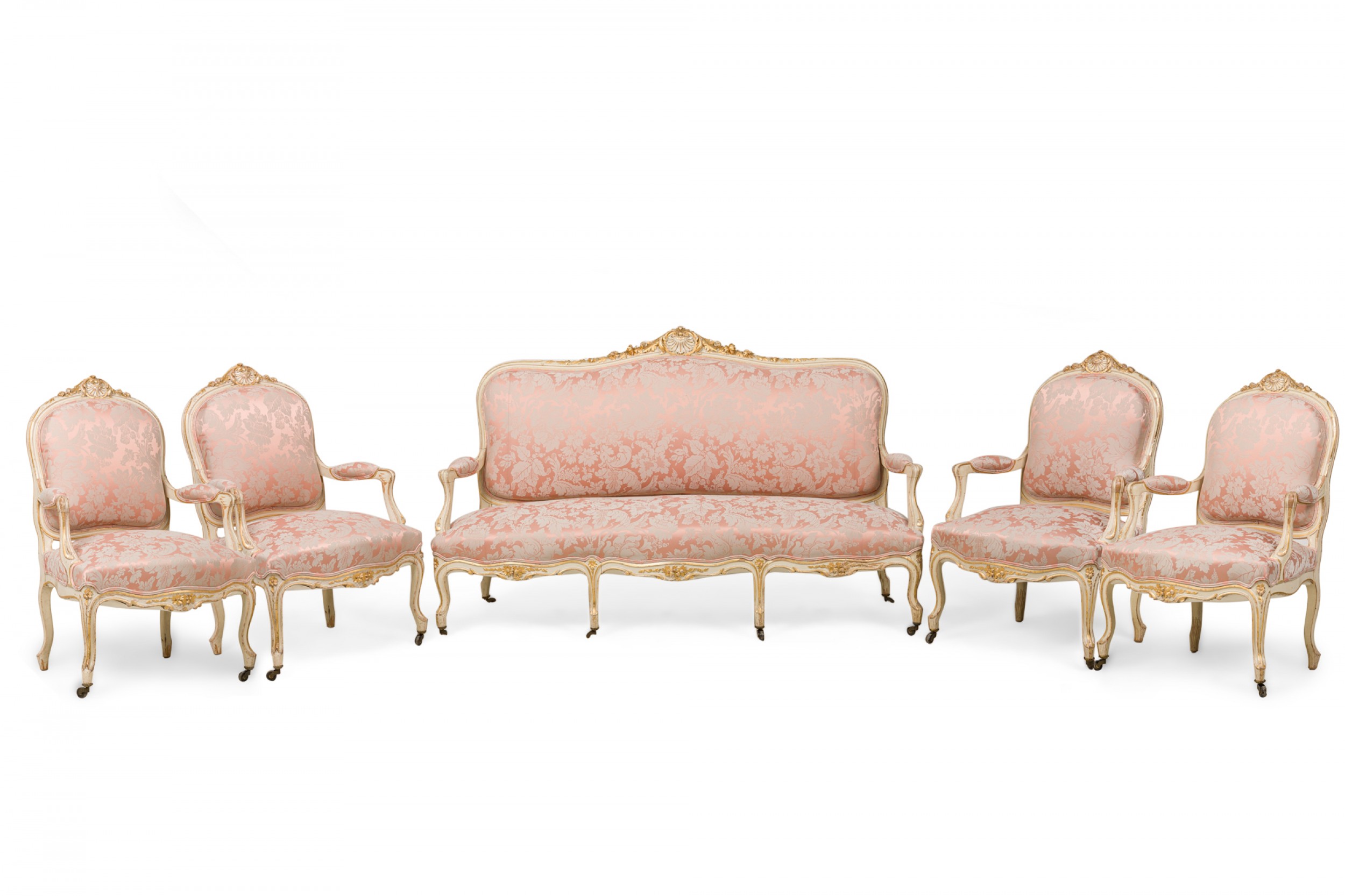 French louis xv painted living room set