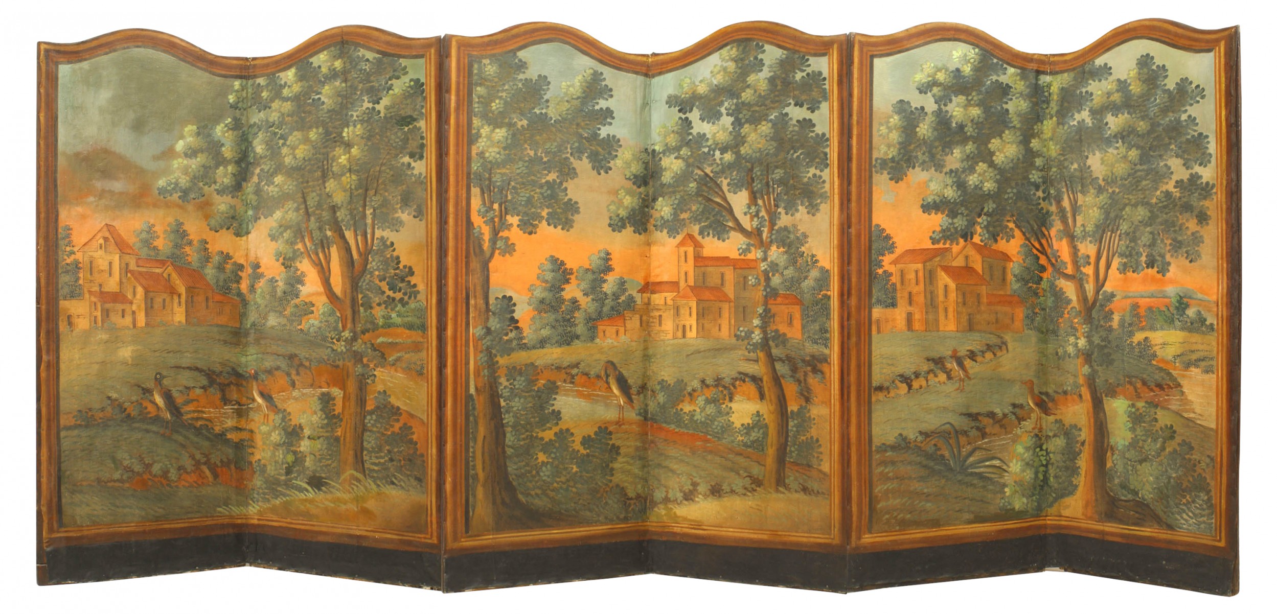 French provincial 6 fold screen